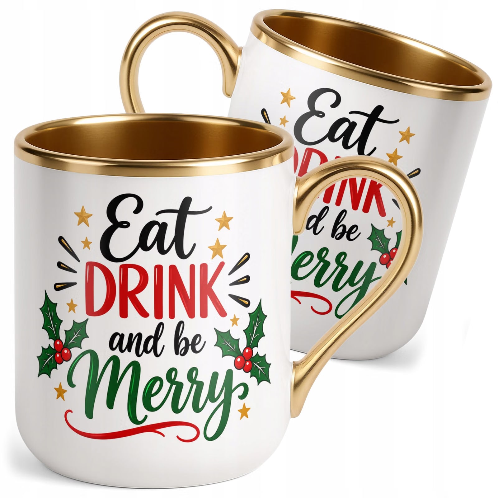 Kubek Premium Złoty Boże Narodzenie Mikołajki Merry Christmas Prezent