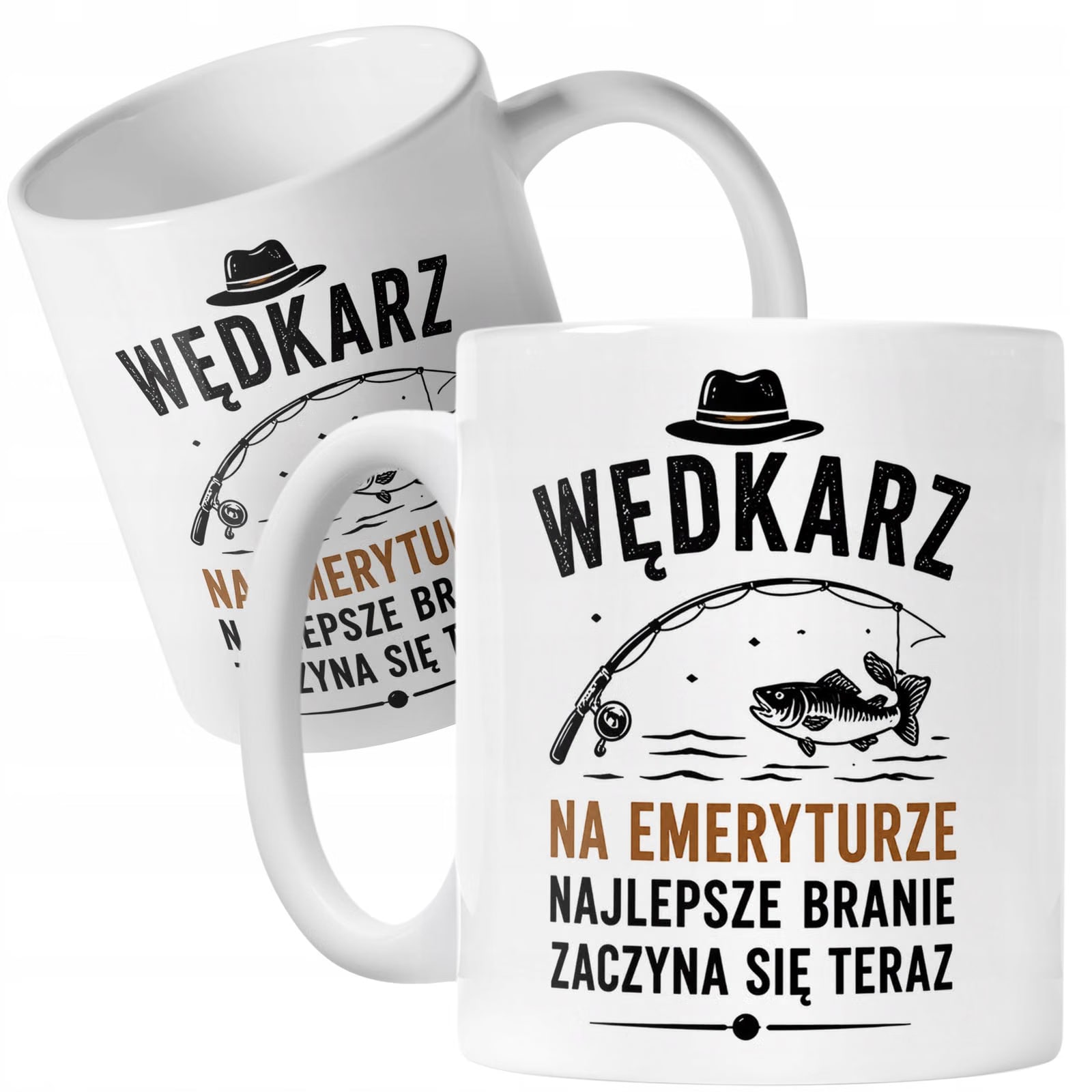 Biały Kubek z nadrukiem Emerytura Dla Emeryta Upominek Prezent