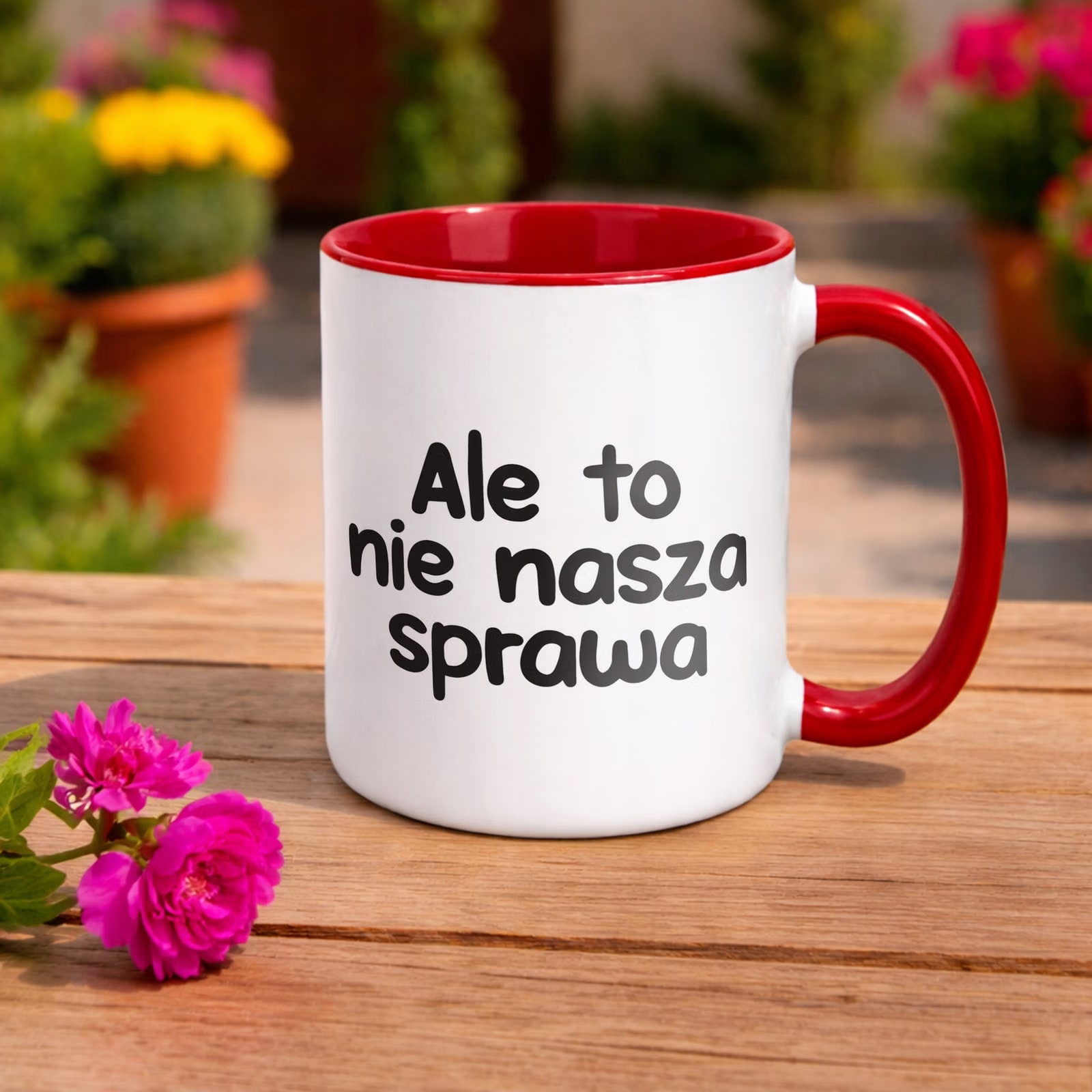 Kubek Czerwony Ale To Nie Nasza Sprawa Śmieszny Zabawny Prezent