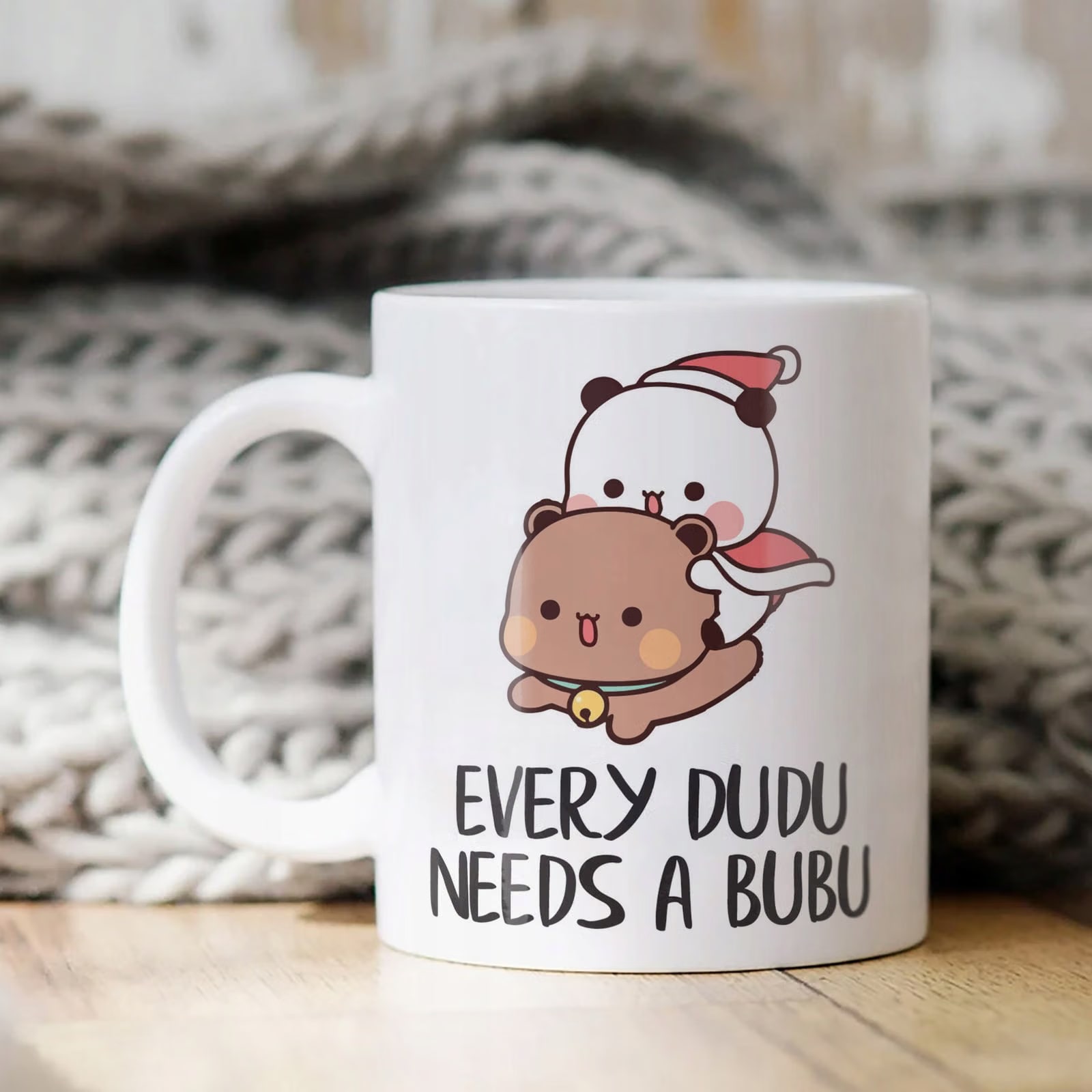 Kubek Biały Boże Narodzenie Mikołajki Święta Bubu i Dudu Prezent