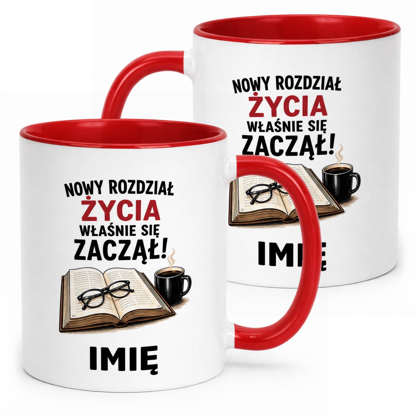 Kubek Czerwony Personalizowany z Nadrukiem Emerytura Dla Emeryta Prezent