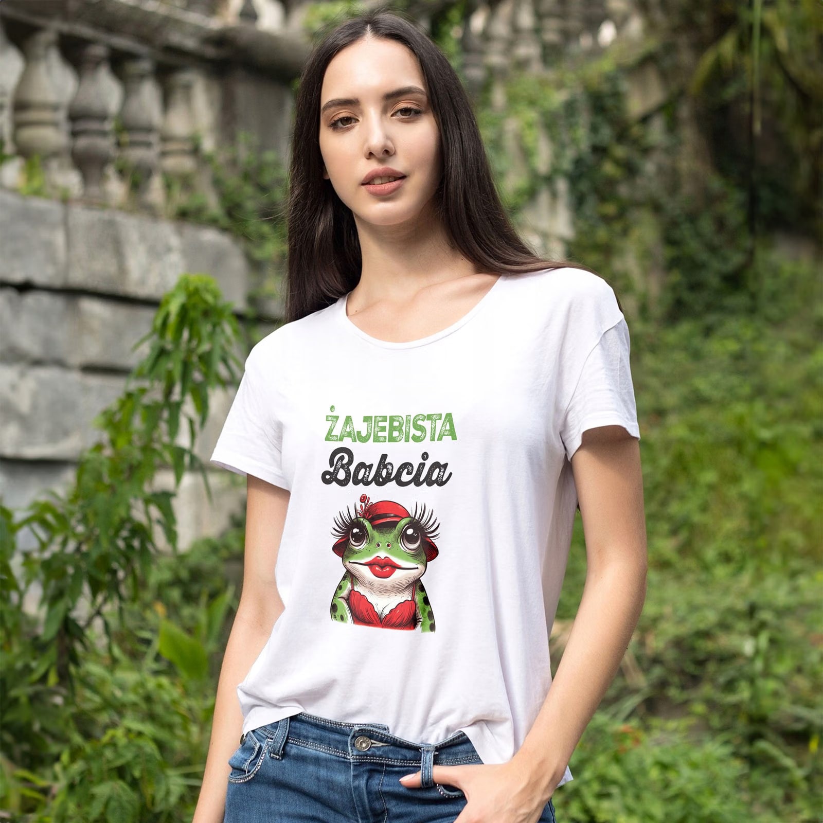 Koszulka Damska T-shirt Na Dzień Babci Prezent Żajebista Babcia