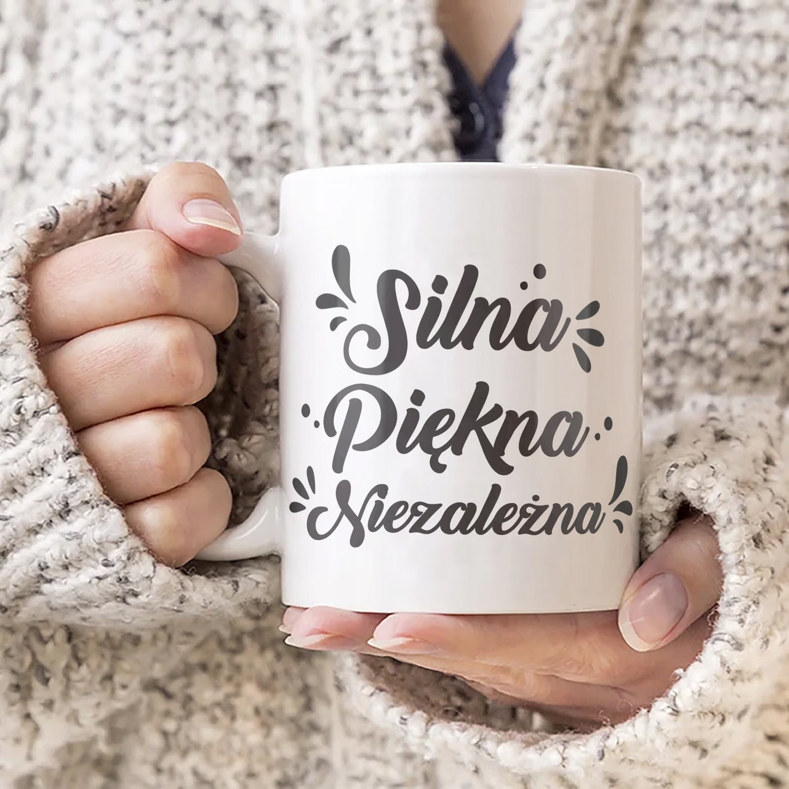 Kubek ceramiczny Dzień Kobiet Silna Piękna Niezależna Prezent Dla Kobiety