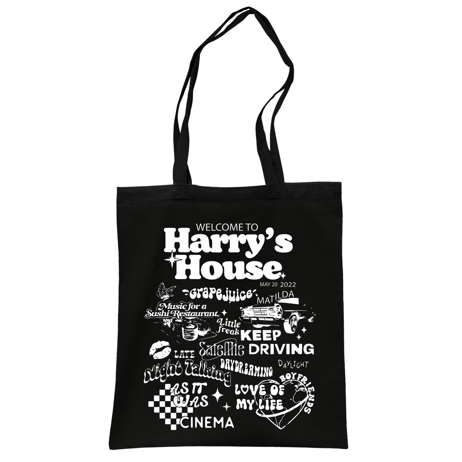 Torba bawełniana czarna na zakupy Harry Styles Dla Fanów Prezent