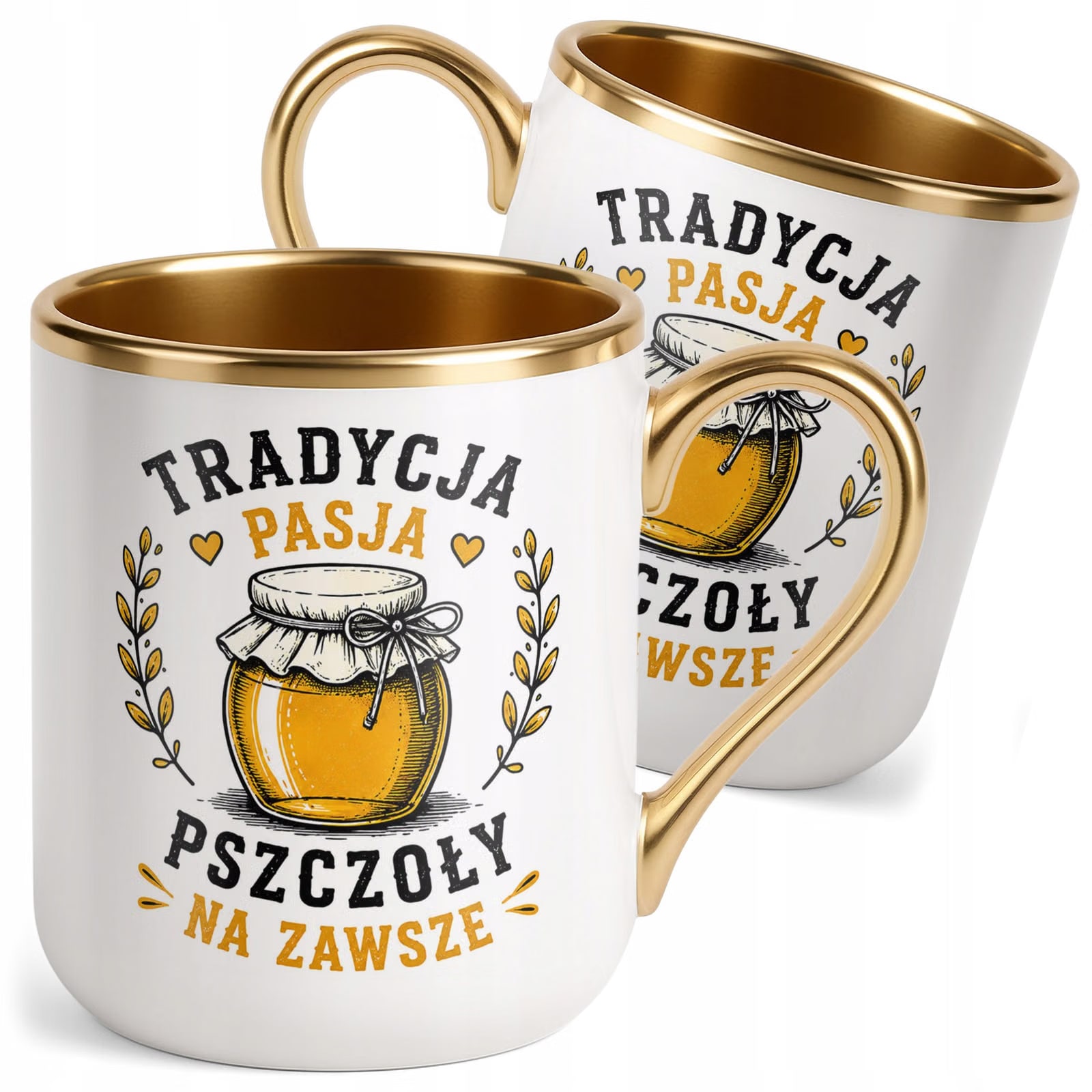 Kubek z nadrukiem Premium Złoty Dla Pszczelarza Szef Pasieki Prezent