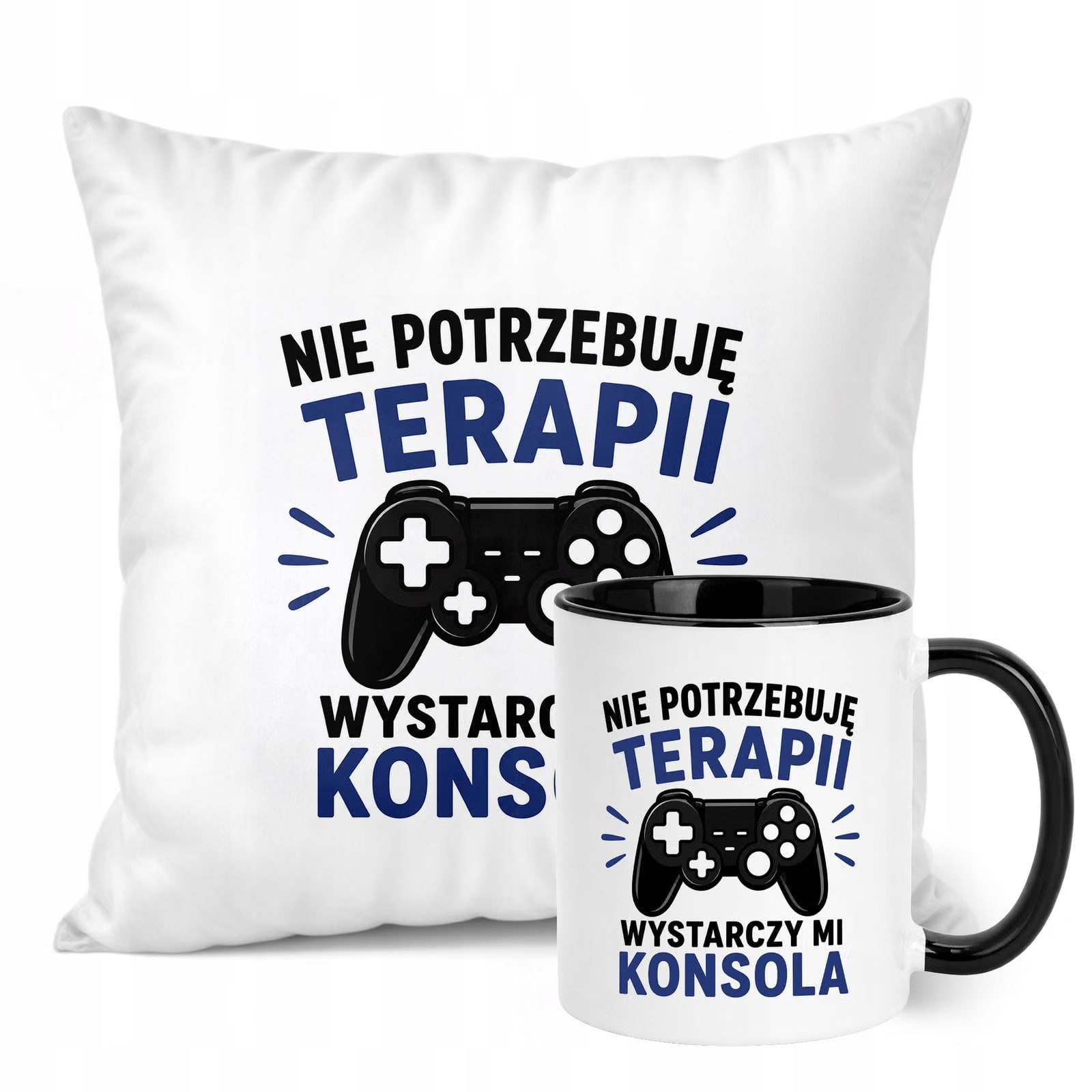 Zestaw Kubek Czarny Poduszka Dzień Chłopaka Z Nadrukiem Prezent Upominek