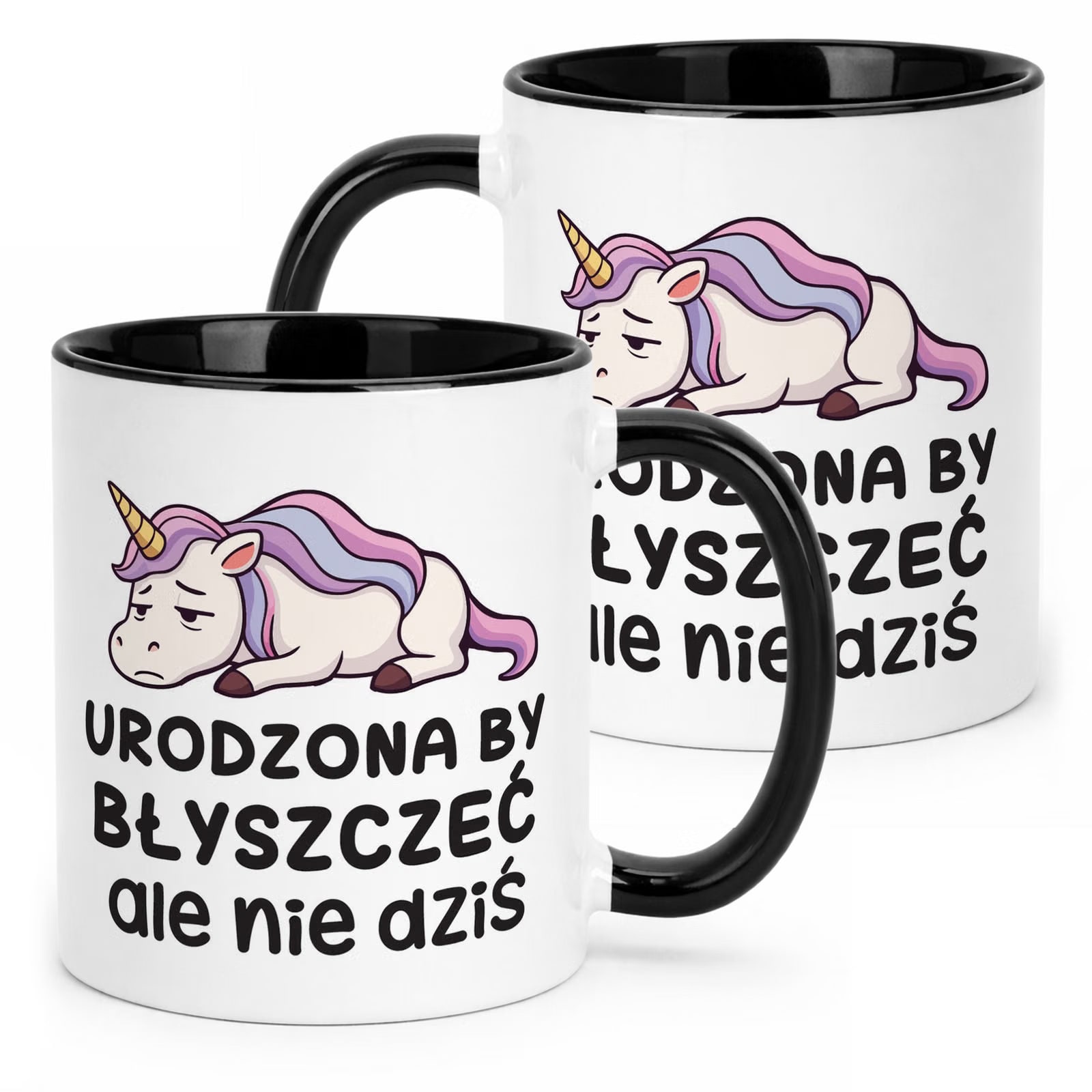 Kubek Czarny Urodzona By Byszczeć Śmieszny Zabawny Prezent