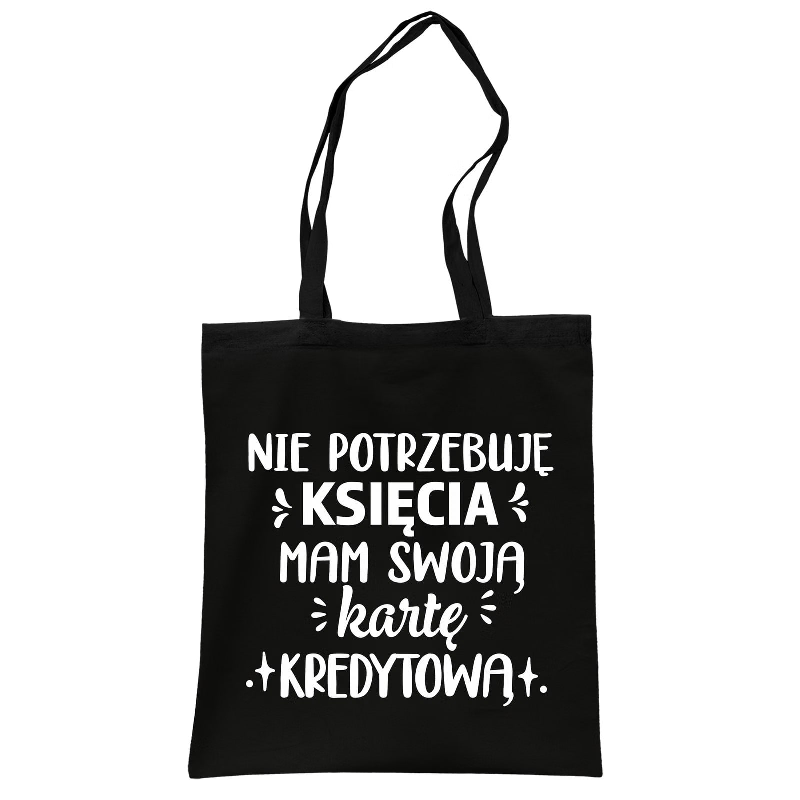 Torba bawełniana czarna na zakupy Dzień Kobiet Dla Kobiety Prezent