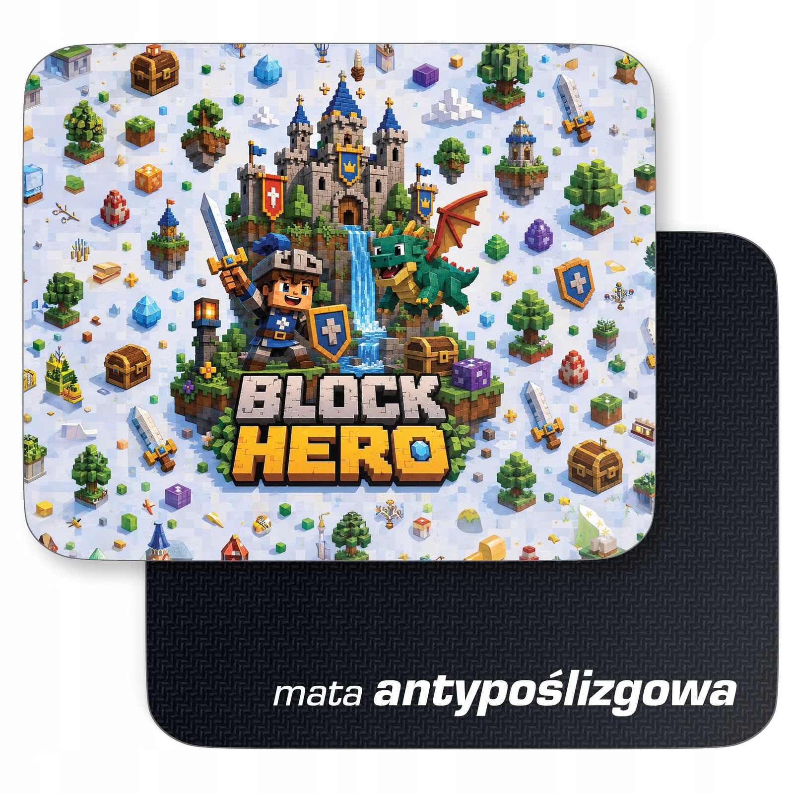 Podkładka pod mysz z nadrukiem Block Hero gra dla graczy