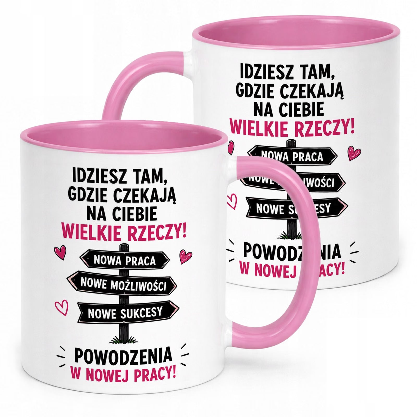 Kubek Różowy z nadrukiem Pożegnanie Odejście z Pracy Dla Koleżanki