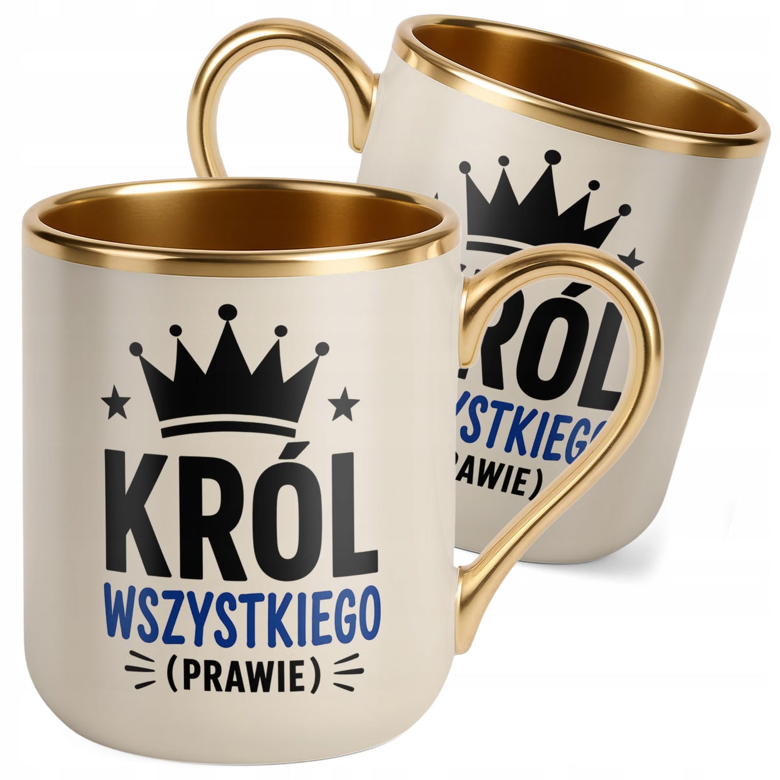 Kubek z nadrukiem Premium Złoty Ecru Dzień Chłopaka Mężczyzny Prezent