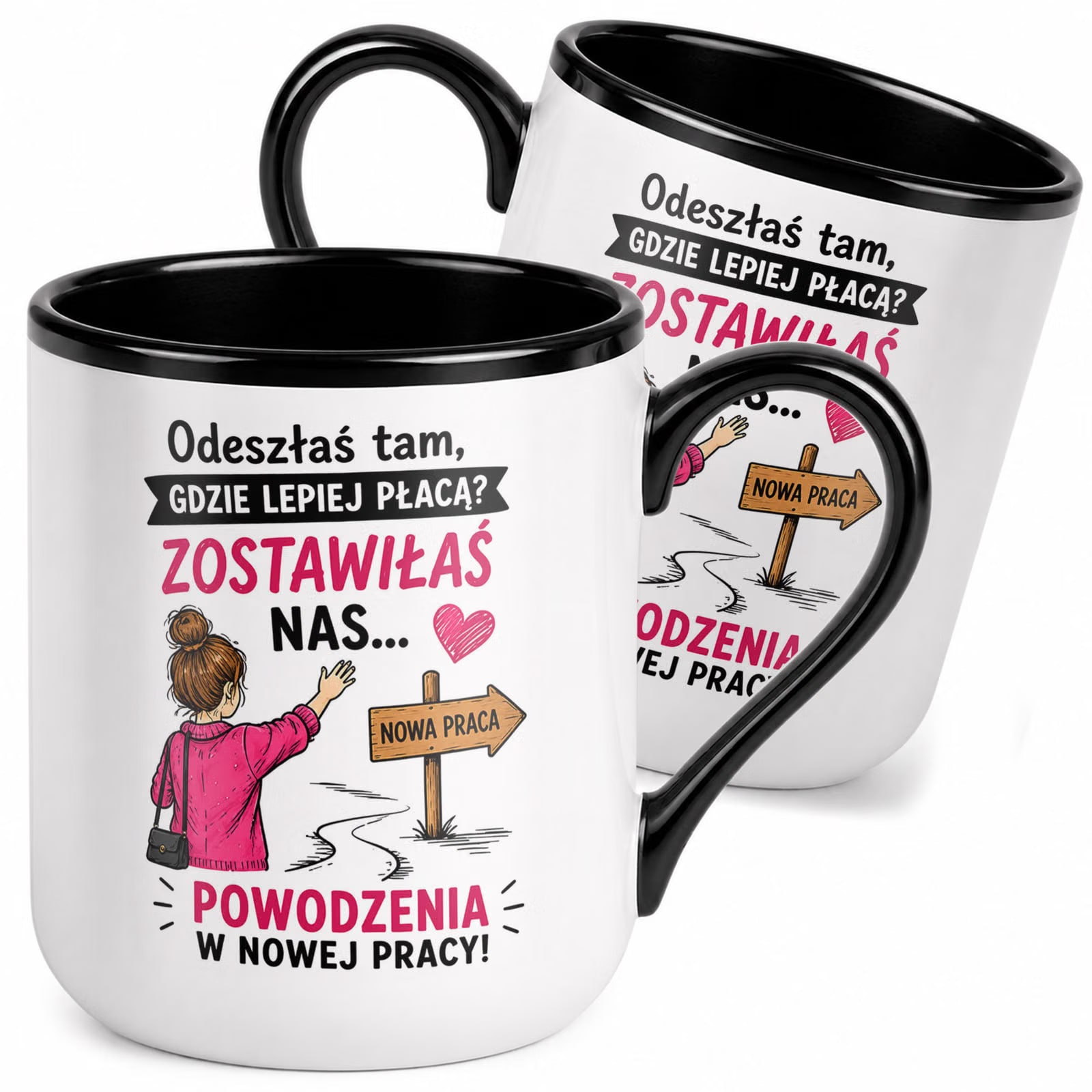 Kubek z nadrukiem Premium Czarny Pożegnanie Odejście z Pracy Prezent