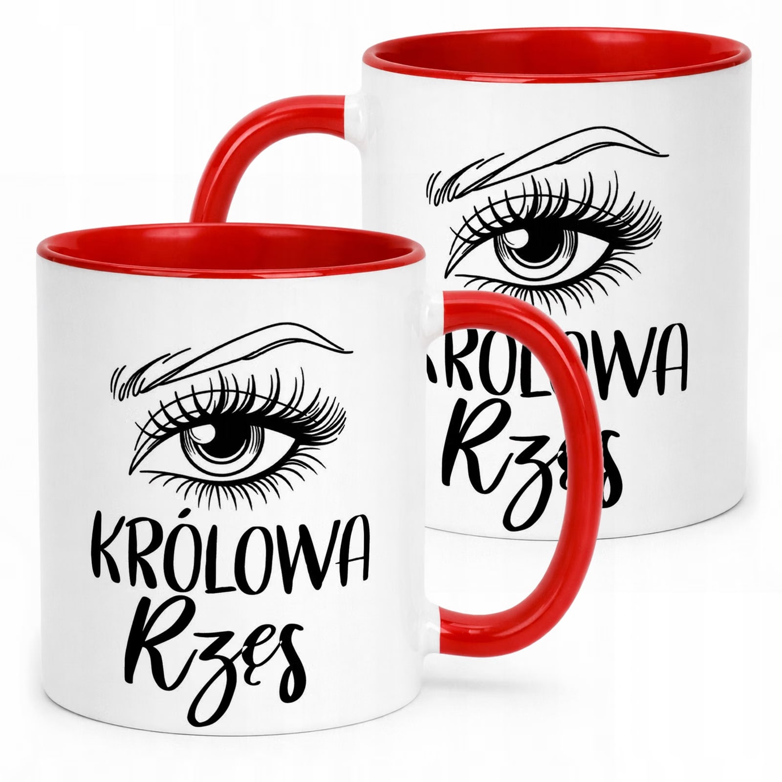 Kubek Czerwony Królowa Rzęs Dla Stylistki Rzęs Prezent