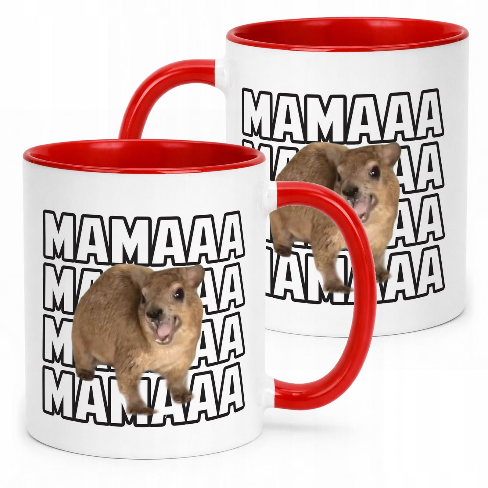 Kubek Czerwony MAMA MAMA MAMAA Tiktok Viral Zwierzę Memy