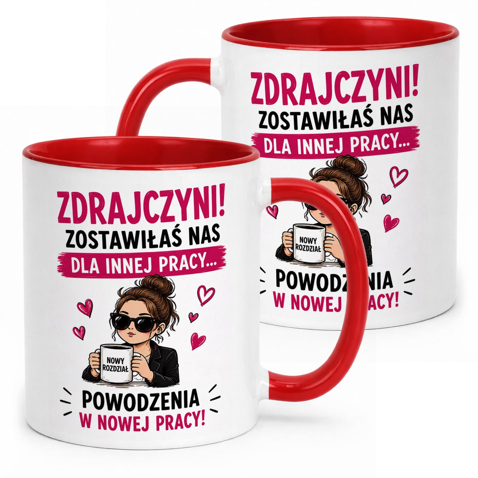 Kubek Czerwony z nadrukiem Pożegnanie Odejście z Pracy Dla Koleżanki
