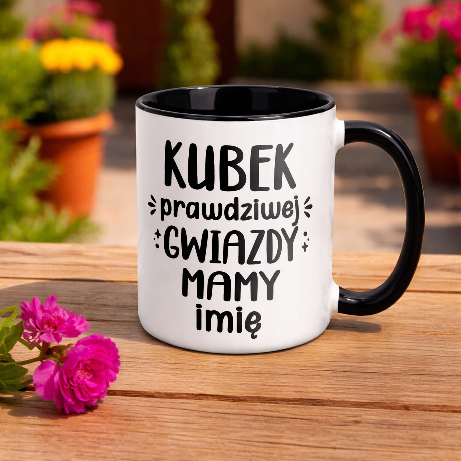 Kubek Czarny Personalizowany Dzień Matki Dla Mamy Prezent Upominek