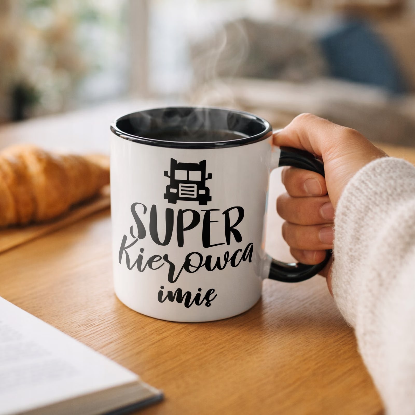 Kubek Czarny Personalizowany Super Kierowca Prezent Upominek