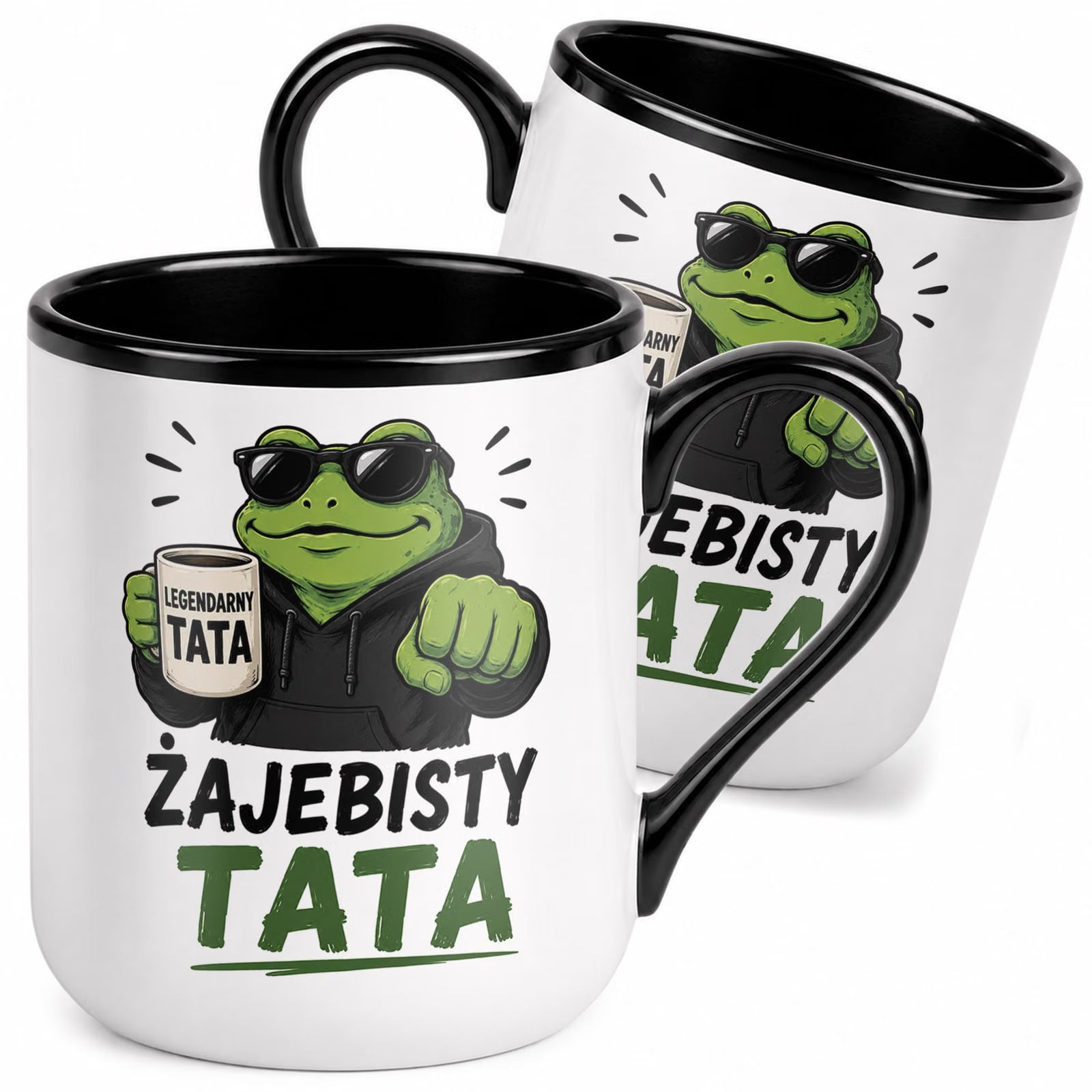 Kubek z nadrukiem Premium Czarny Dla Taty Dzień Ojca Upominek Prezent
