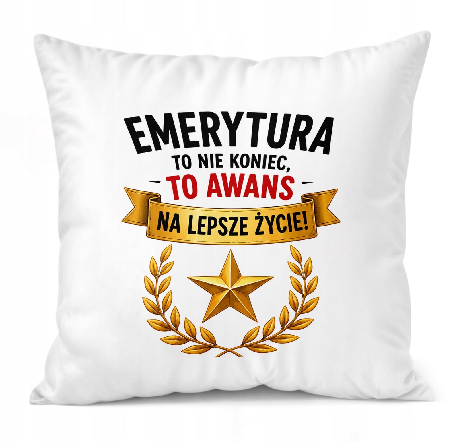 Poduszka Jasiek 38x38cm z Nadrukiem Emerytura Dla Emeryta Emerytki Prezent