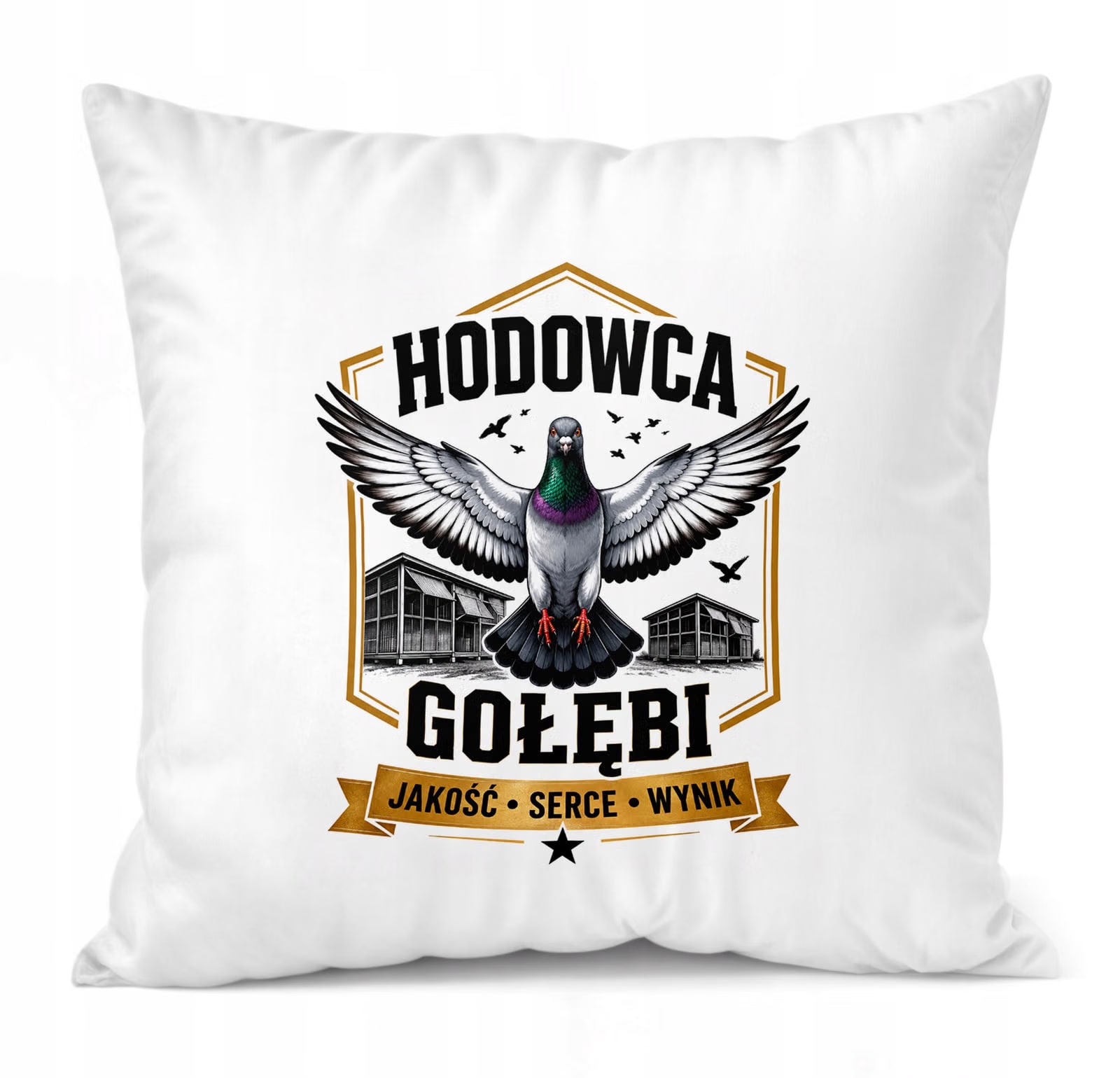 Poduszka Jasiek 38x38cm z Nadrukiem Dla Gołębiarza Hodowcy Gołębi Prezent