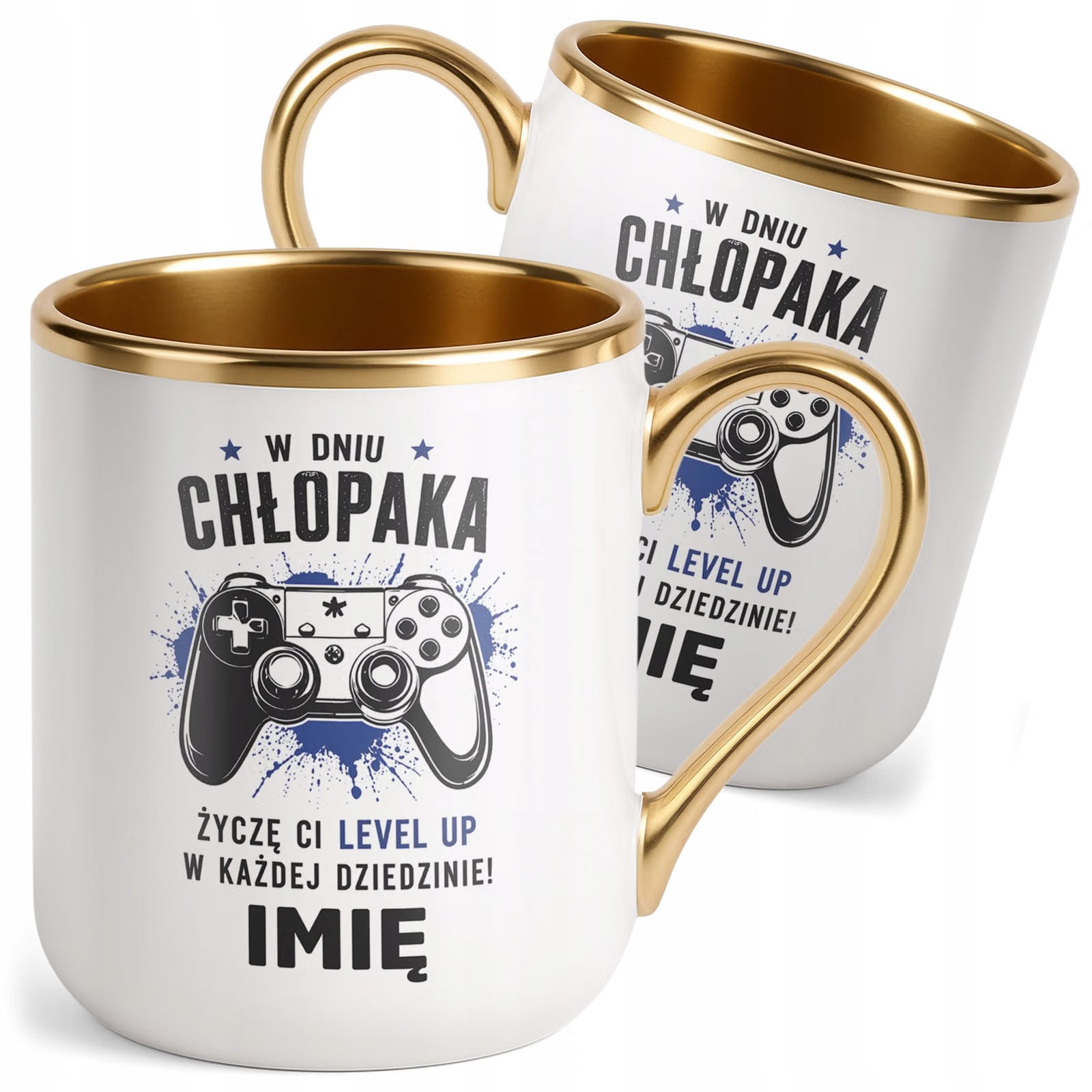 Kubek personalizowany z nadrukiem Premium Złoty Dzień Chłopaka