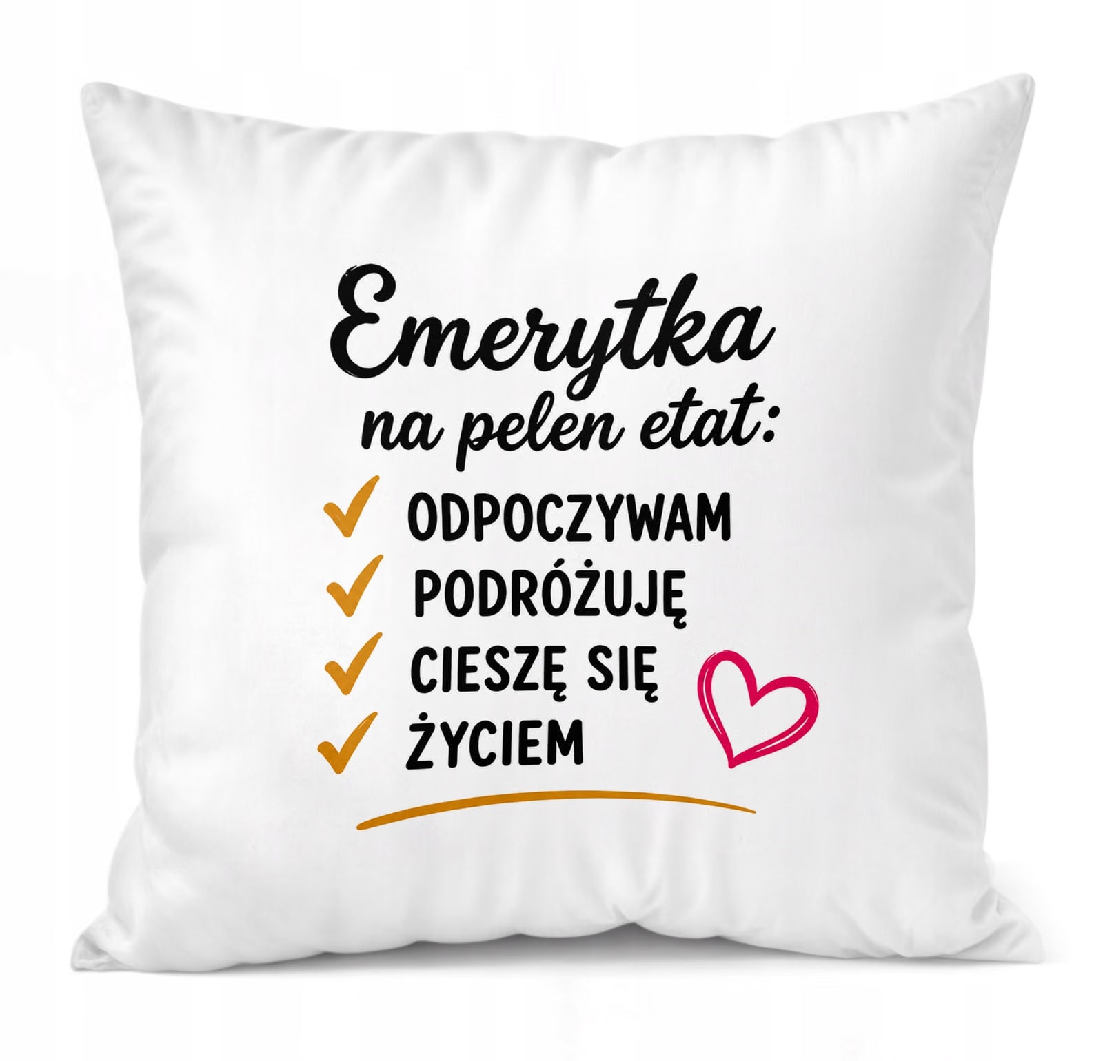 Poduszka Jasiek 38x38cm z Nadrukiem Emerytura Dla Emerytki Prezent