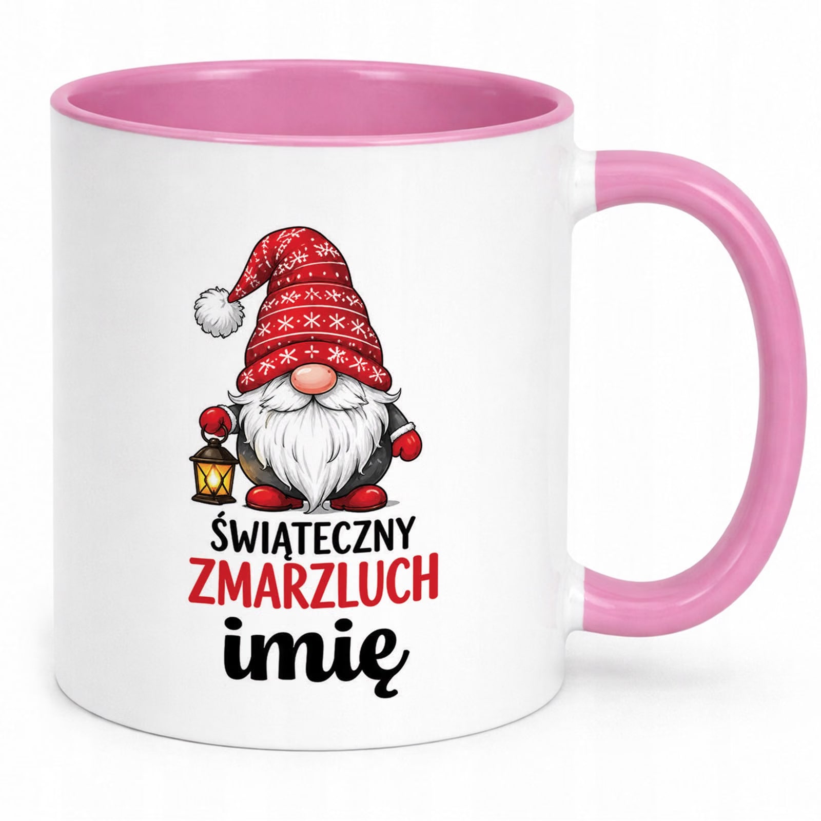 Kubek Różowy Personalizowany z Nadrukiem Boże Narodzenie Święta Prezent