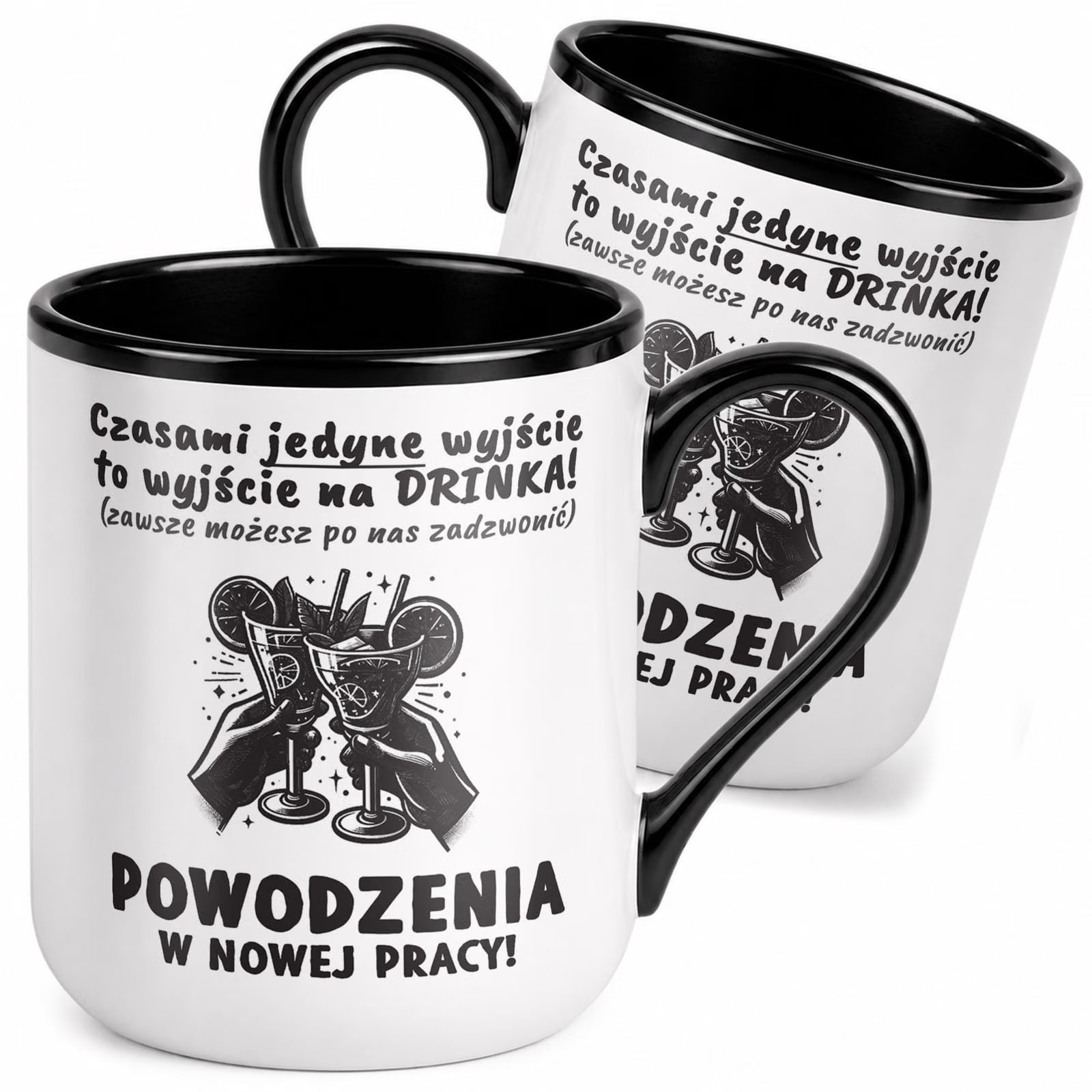 Kubek z nadrukiem Premium Czarny Pożegnanie Odejście z Pracy Prezent