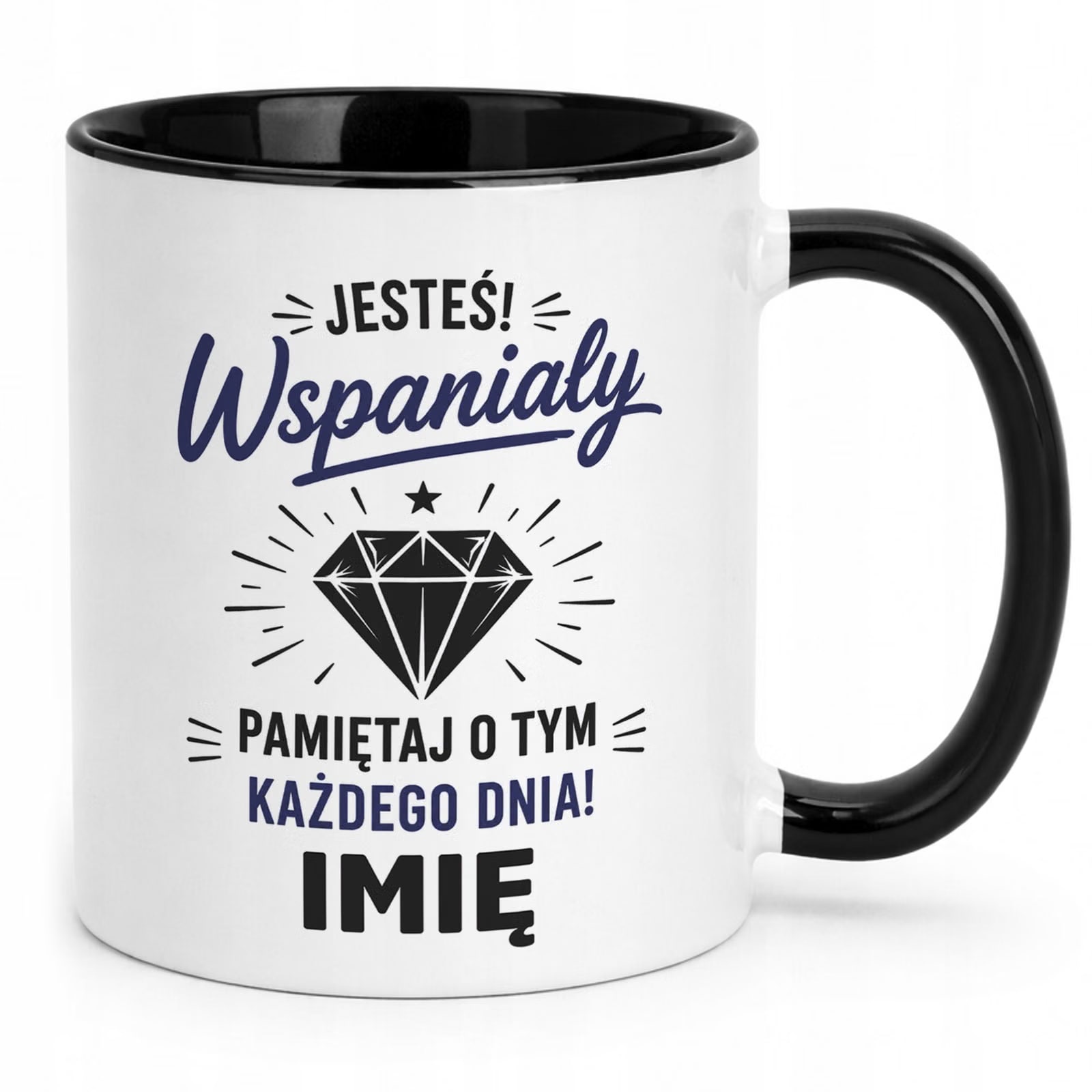 Czarny Kubek personalizowany z nadrukiem Dzień Chłopaka Mężczyzny Prezent