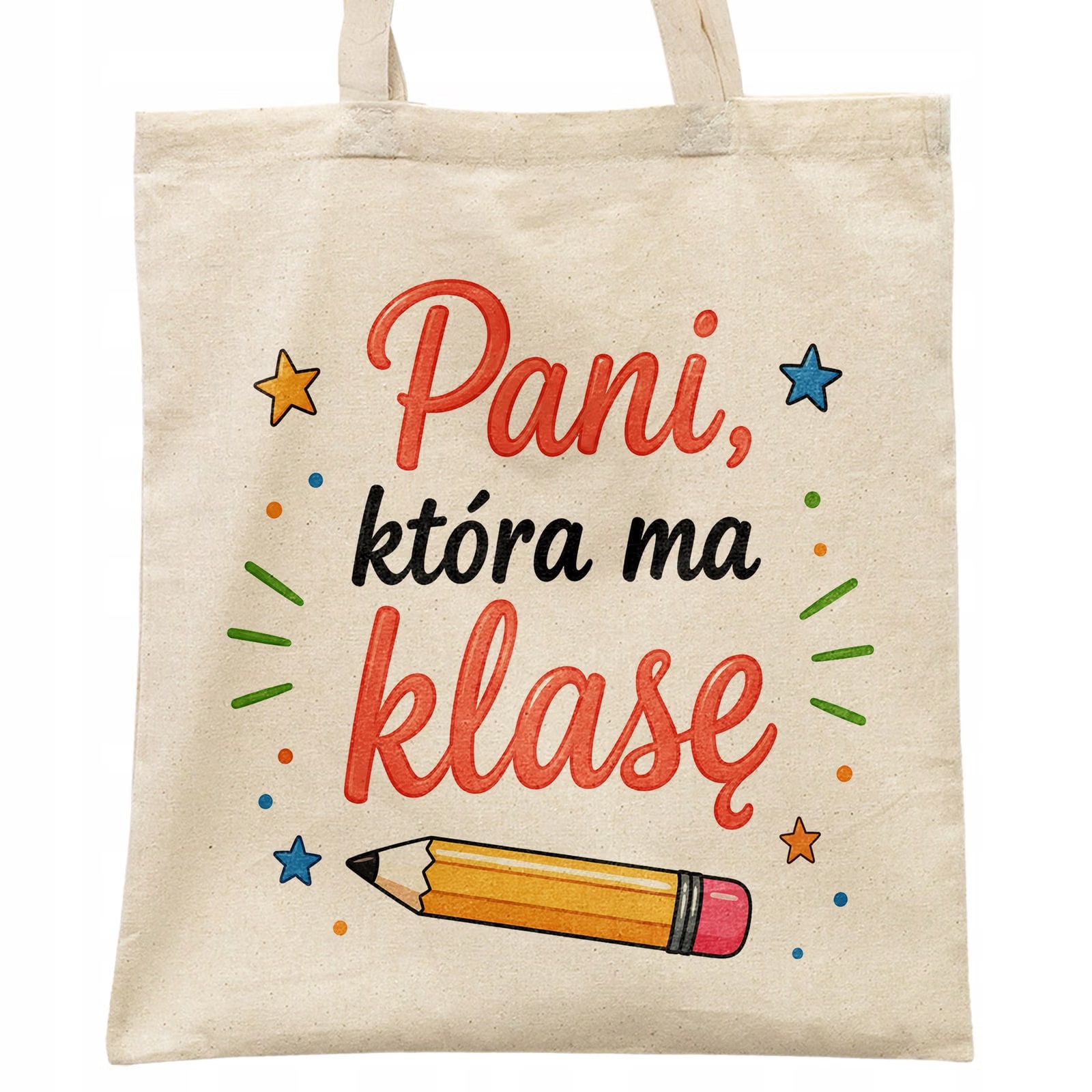 Torba shopper bawełniana Dzień Nauczyciela na zakupy z nadrukiem prezent