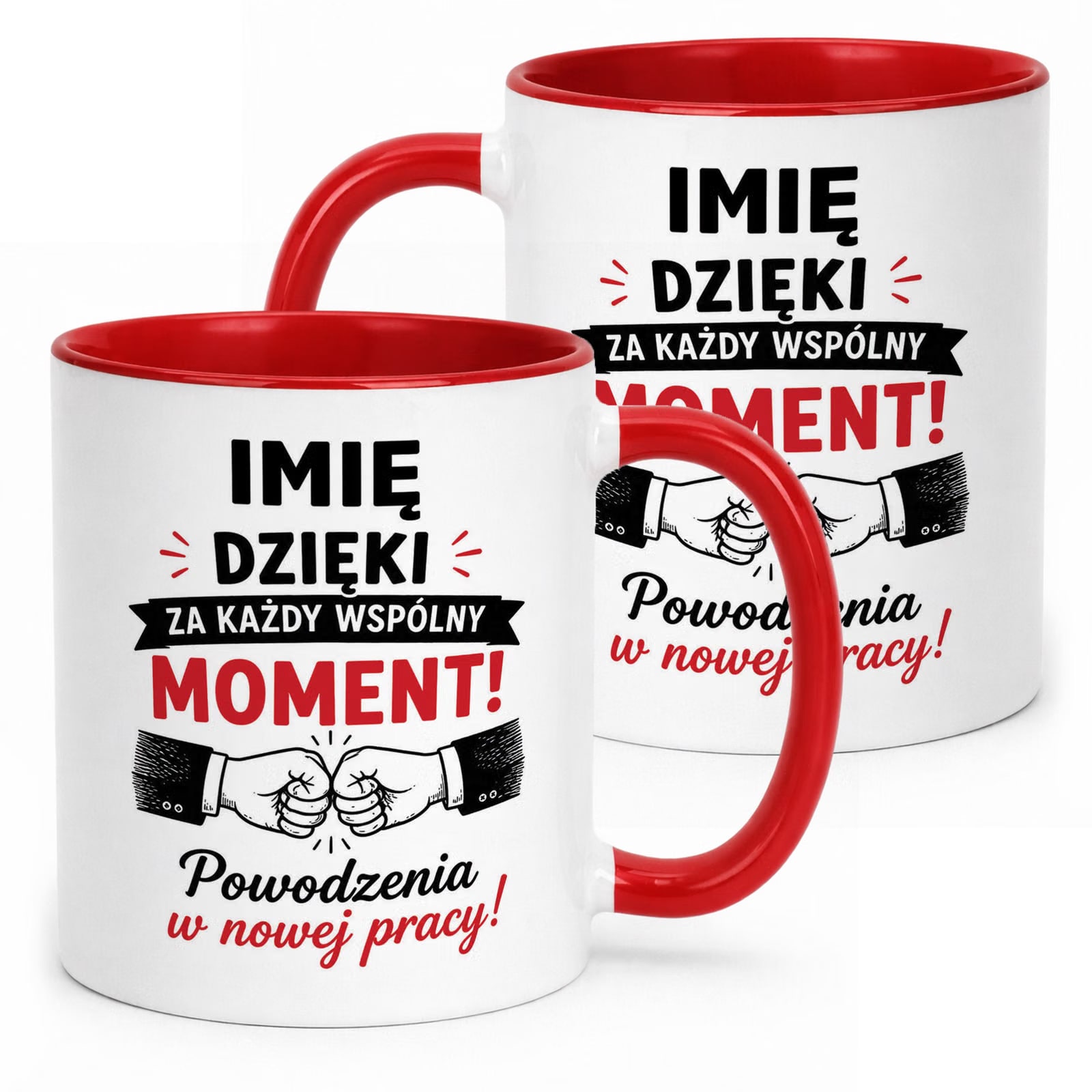 Kubek Czerwony Personalizowany z Nadrukiem Pożegnanie Odejście z Pracy