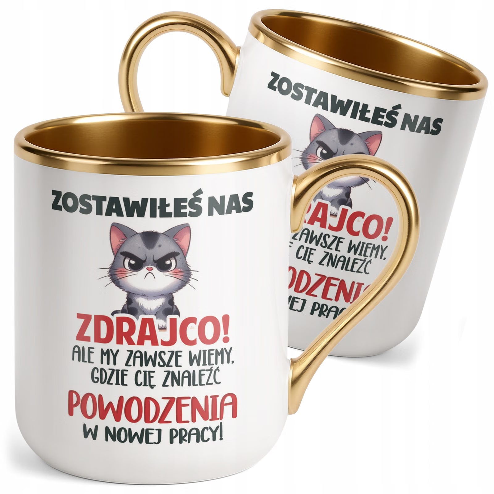 Kubek Premium Złoty Pożeganie Odejście z Pracy Dla Kolegi Prezent