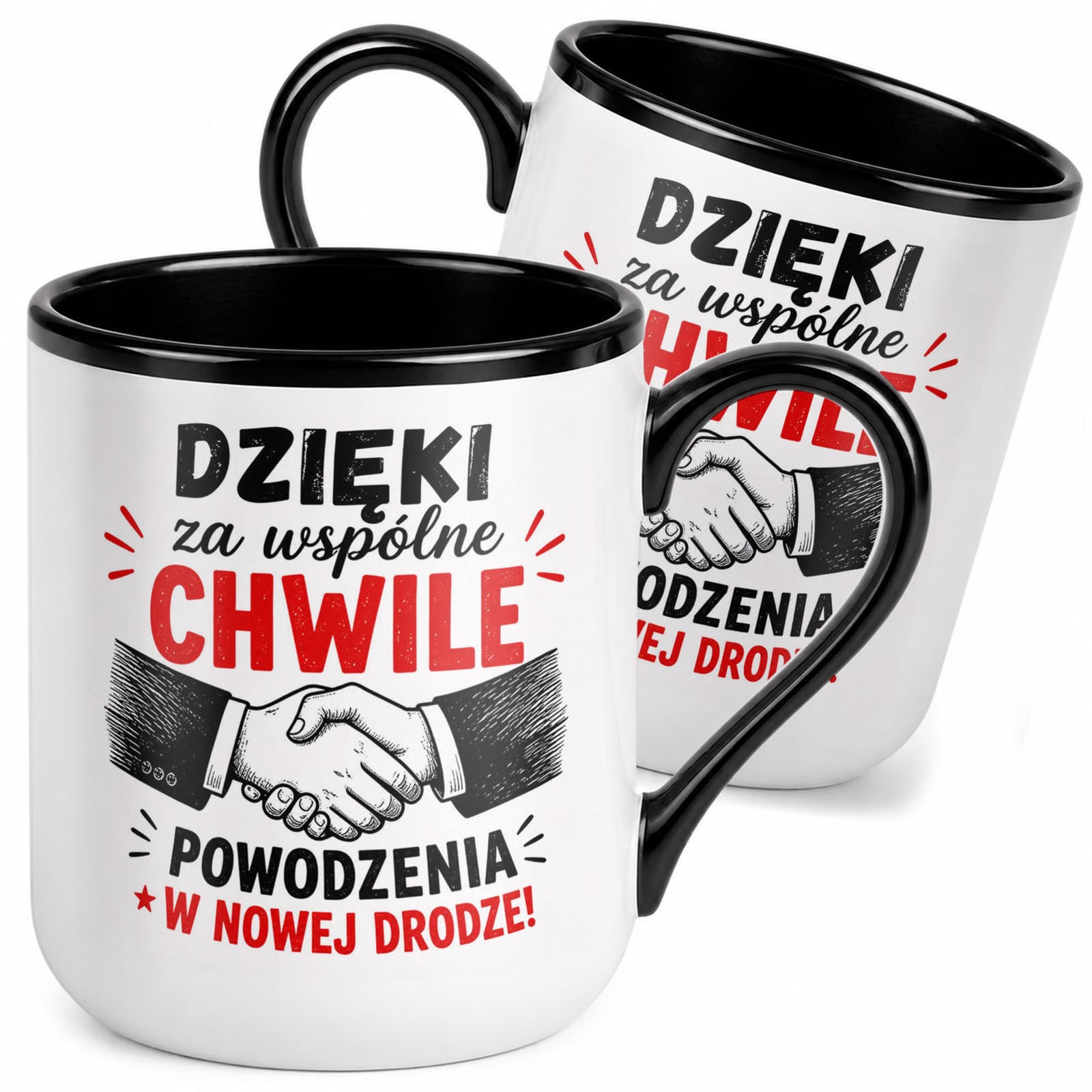 Kubek z nadrukiem Premium Czarny Pożegnanie Odejście z Pracy Prezent