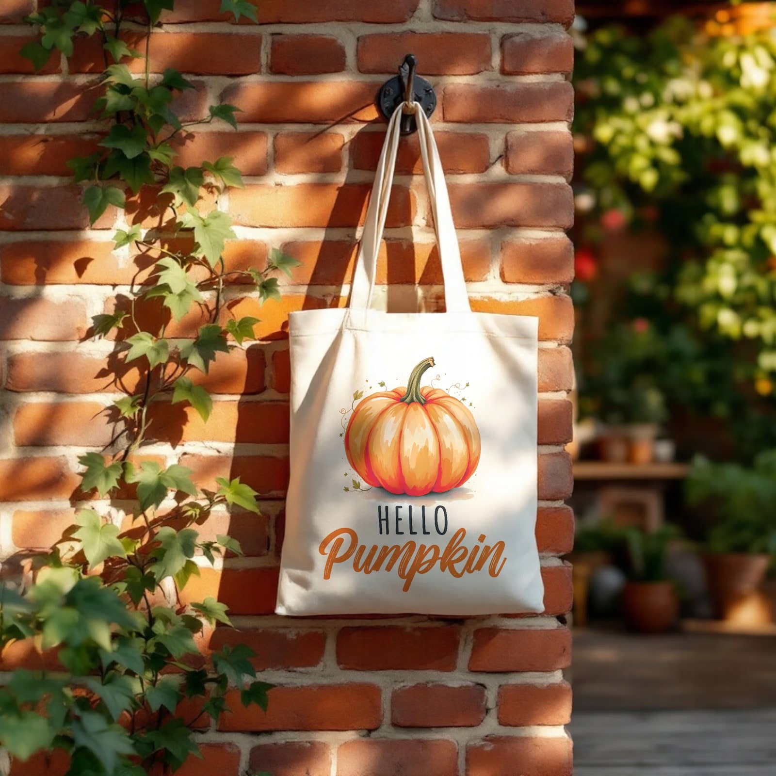 Torba bawełniana na zakupy Jesień Hello Pumpkin Dynia Prezent