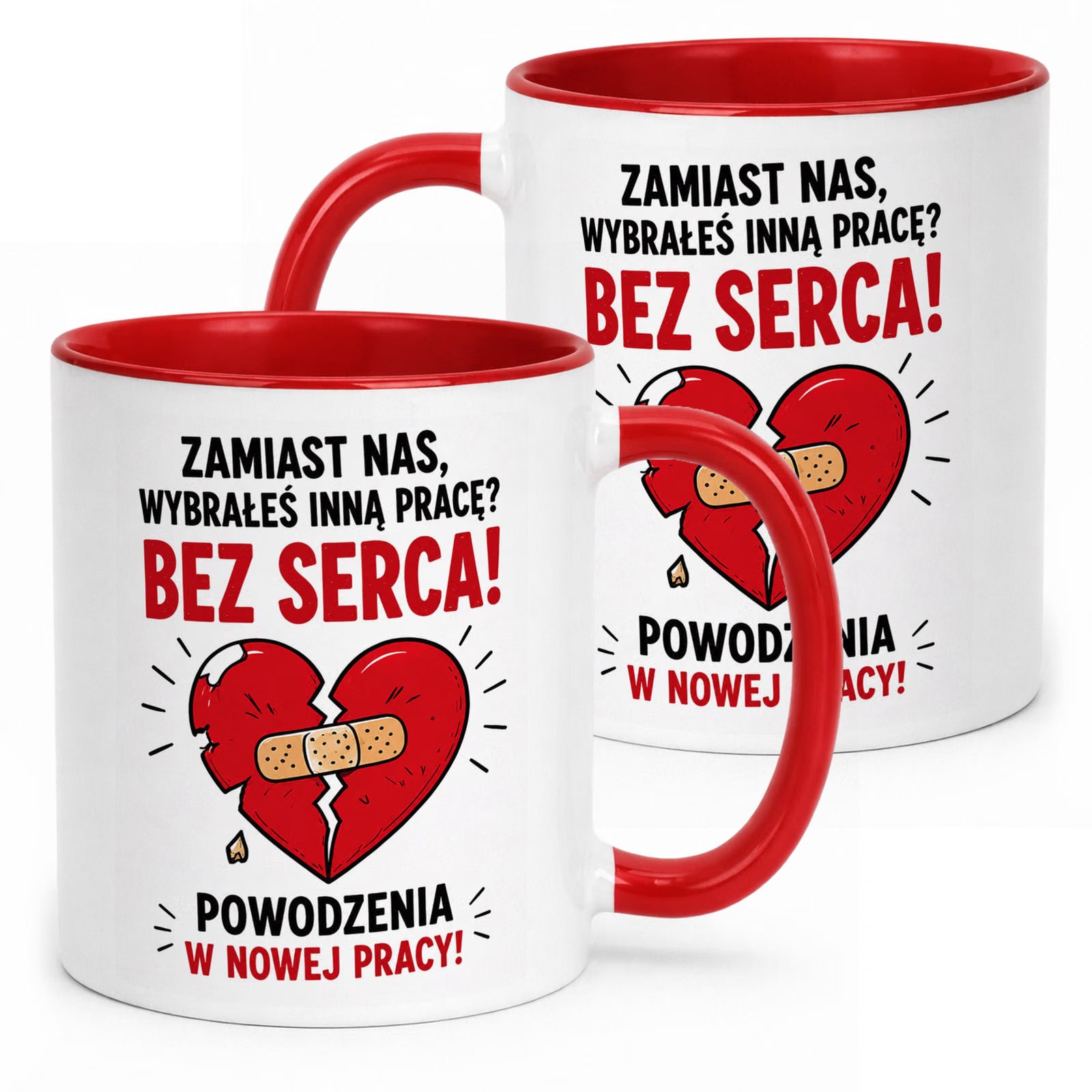 Kubek Czerwony z nadrukiem Pożegnanie Odejście z Pracy Dla Kolegi Prezent