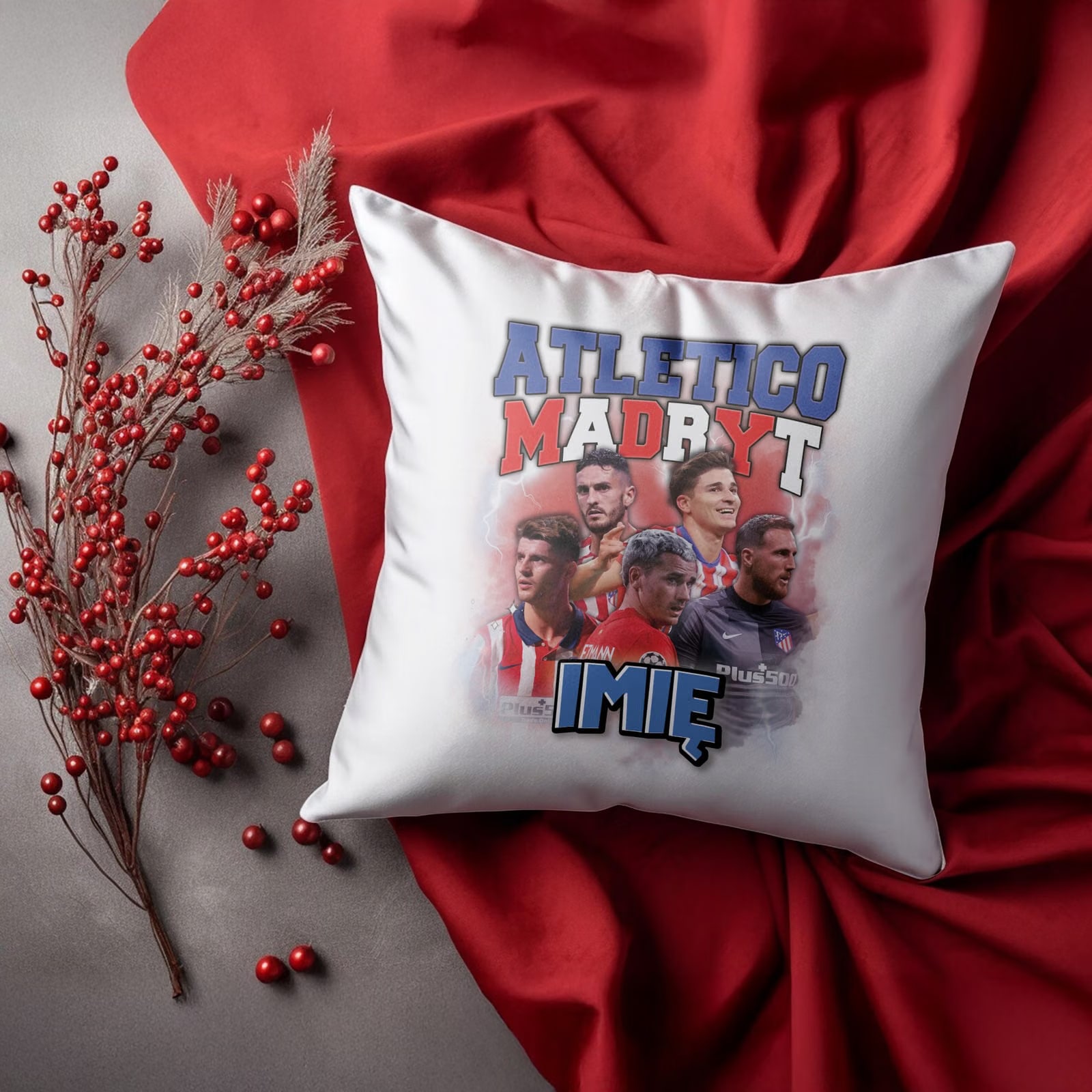 Zestaw personalizowany Kubek + Poduszka Atlético Madryt Griezmann Morata