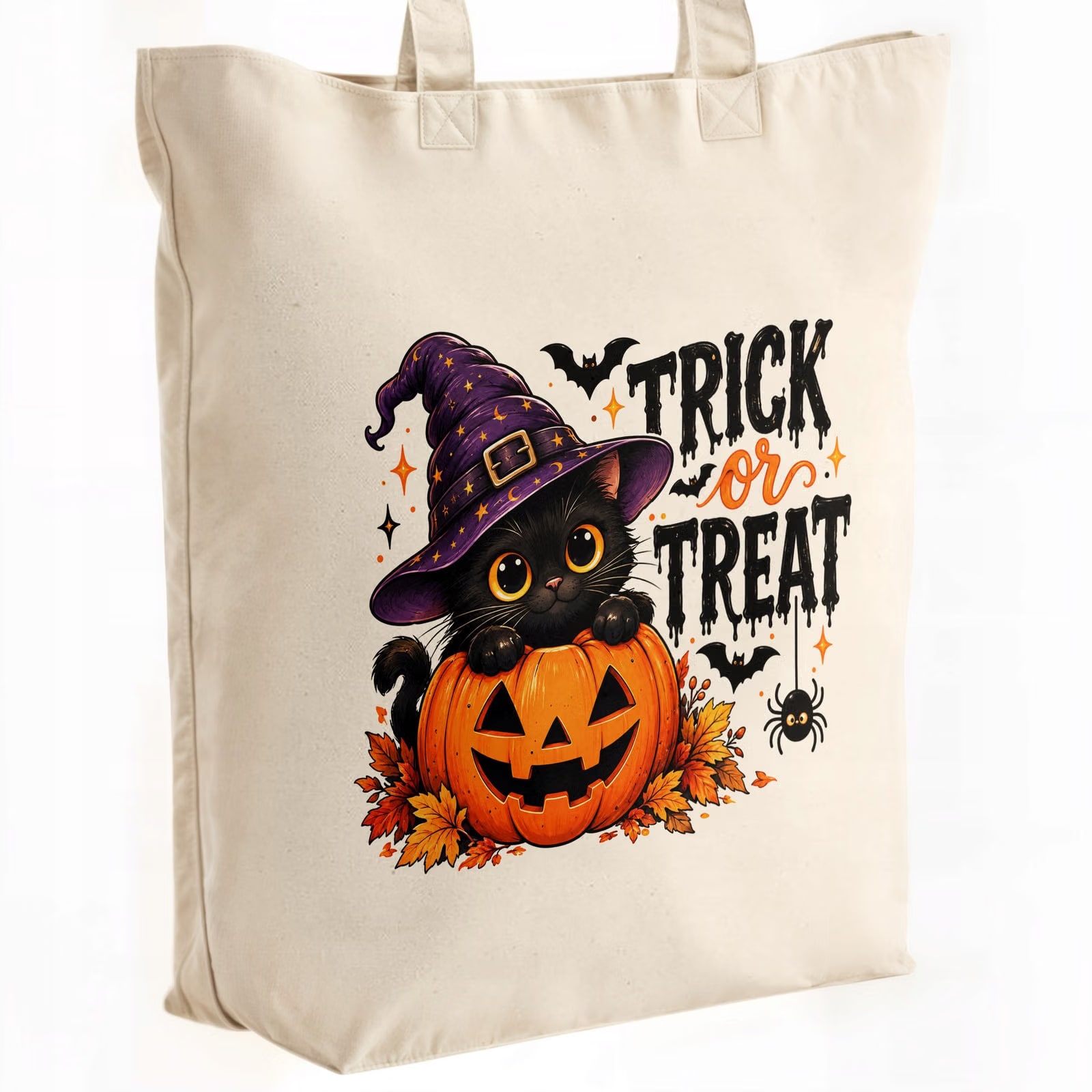 Torba shopper bawełniana premium halloween na zakupy z nadrukiem