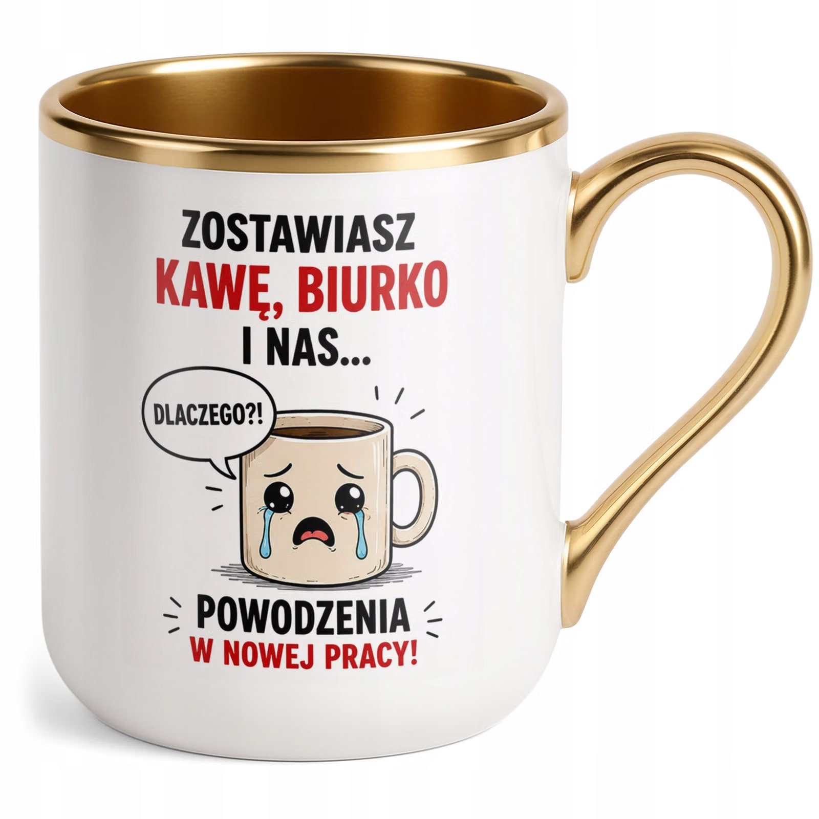 Kubek z nadrukiem Premium Złoty Pożegnanie Odejście z Pracy