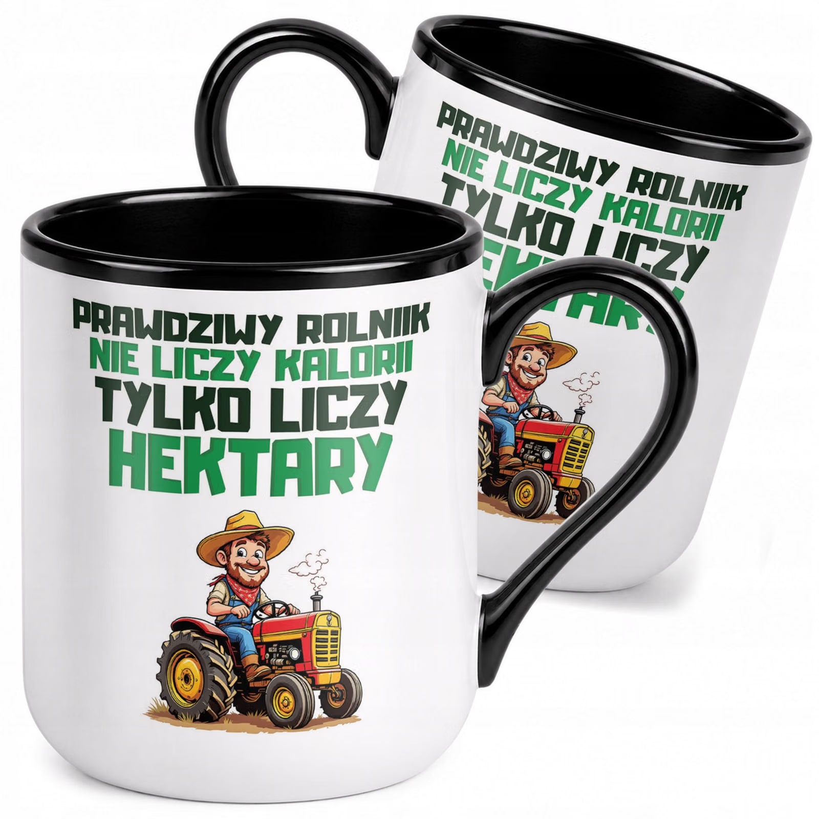 Kubek z nadrukiem Premium Czarny Dla Rolnika Gospodarza Upominek Prezent