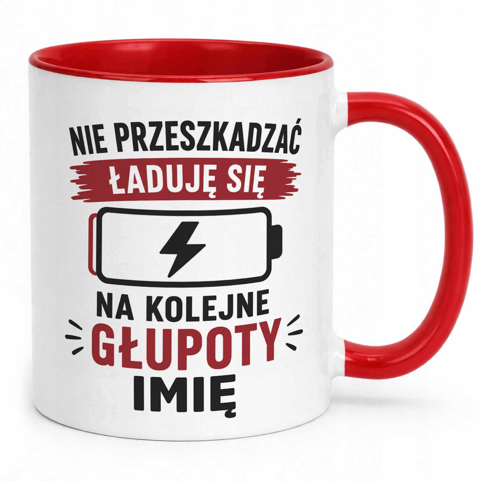 Czerwony Kubek personalizowany z nadrukiem Dzień Chłopaka Mężczyzny Prezent