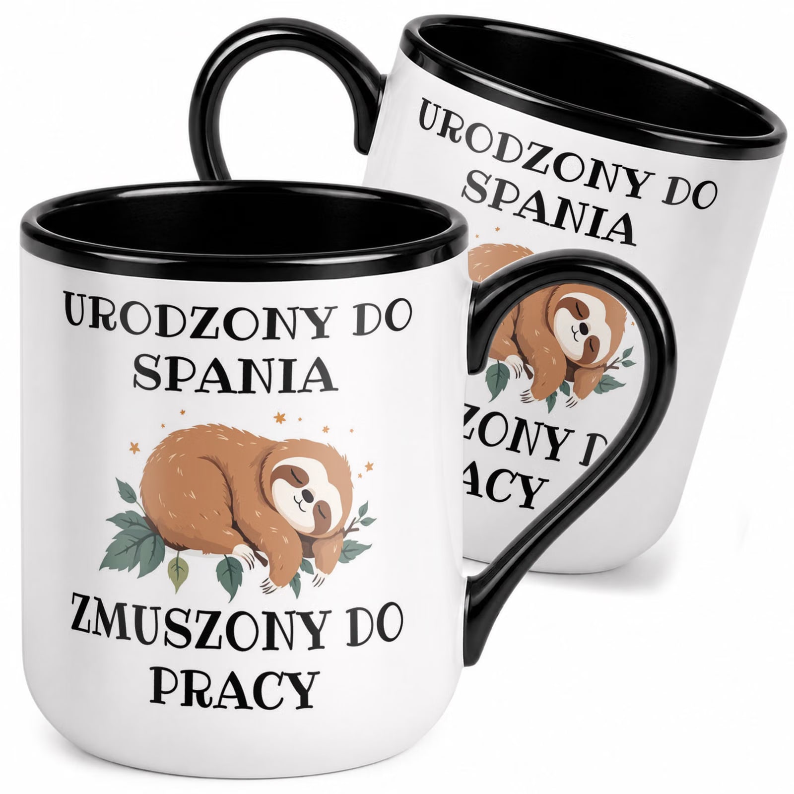 Kubek z nadrukiem Premium Czarny Urodzony Do Spania Upominek Prezent