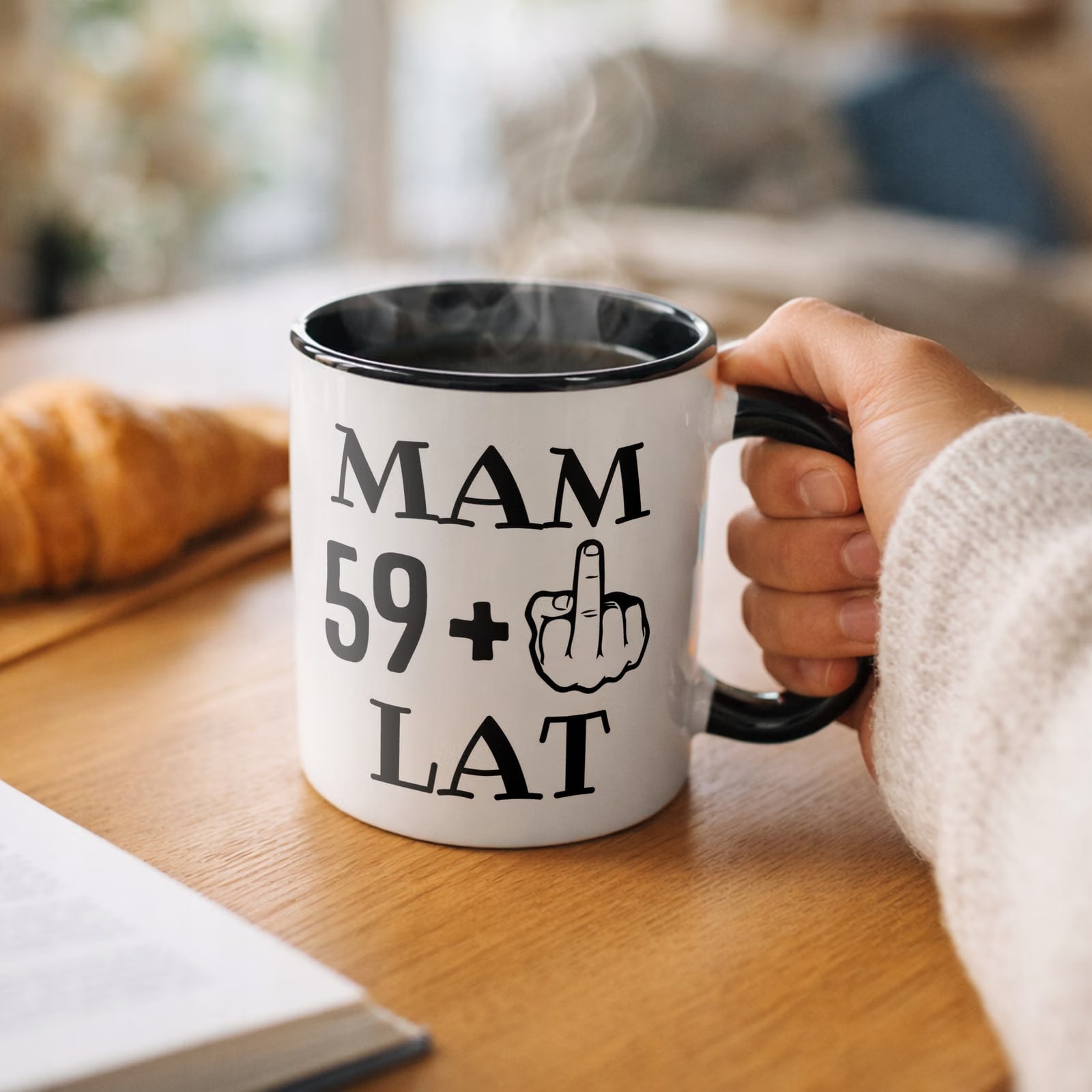 Kubek Czarny Na Urodziny Mam 60 Lat Zabawny Prezent Upominek