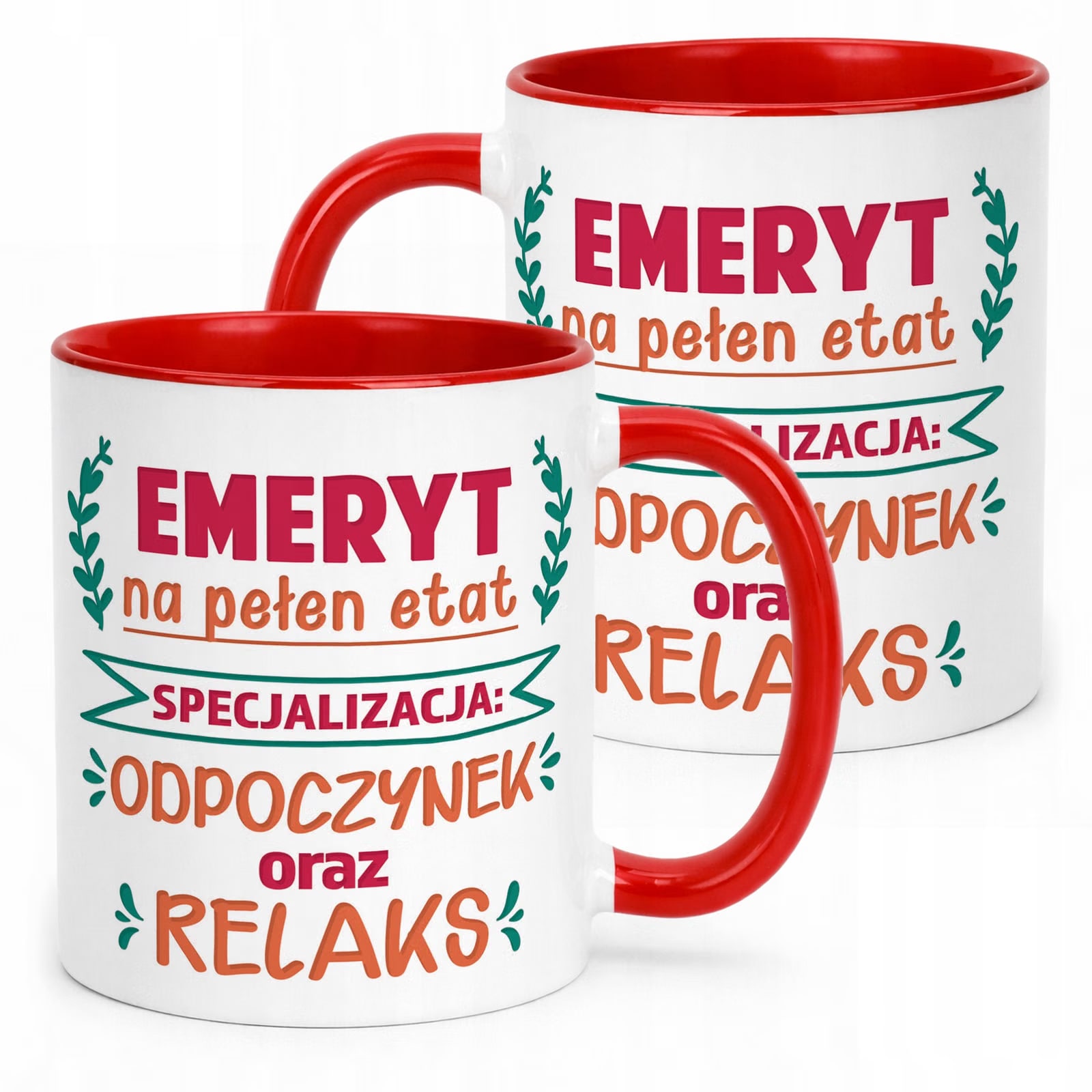 Kubek Czerwony z okazji Emerytury Dla Emeryta Prezent Upominek