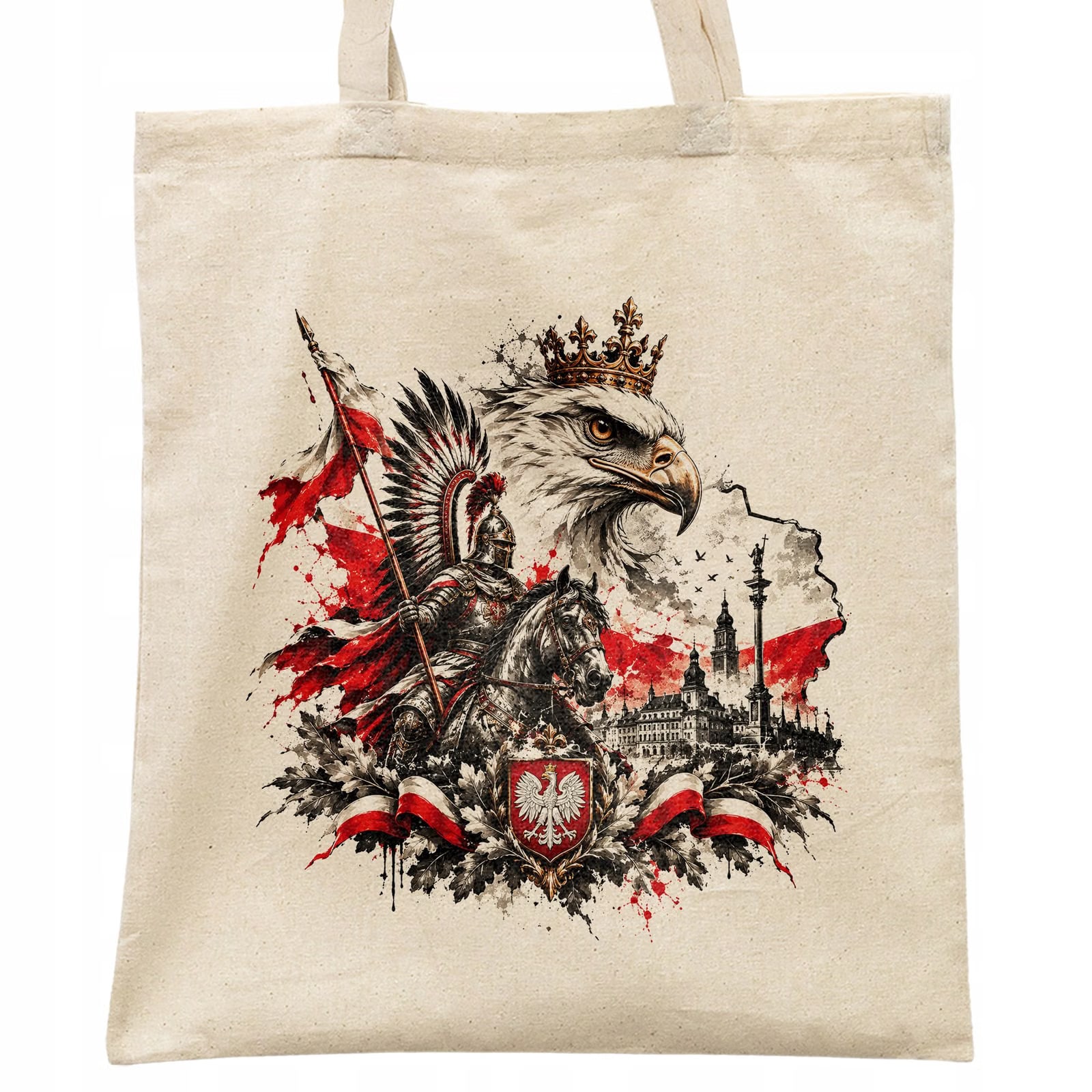 Torba shopper ecru patriotyczna święto niepodległości z nadrukiem