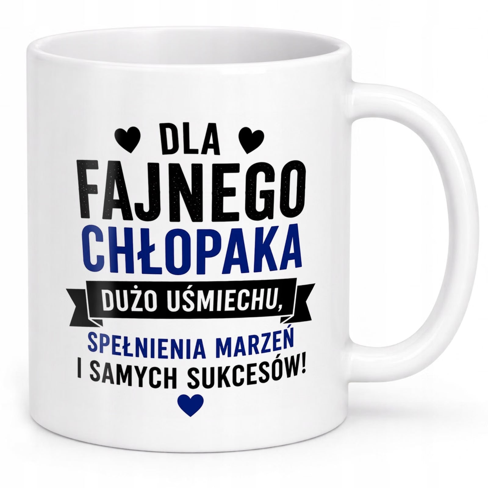 Biały Kubek z nadrukiem Dzień Chłopaka Dla Mężczyzny Upominek Prezent