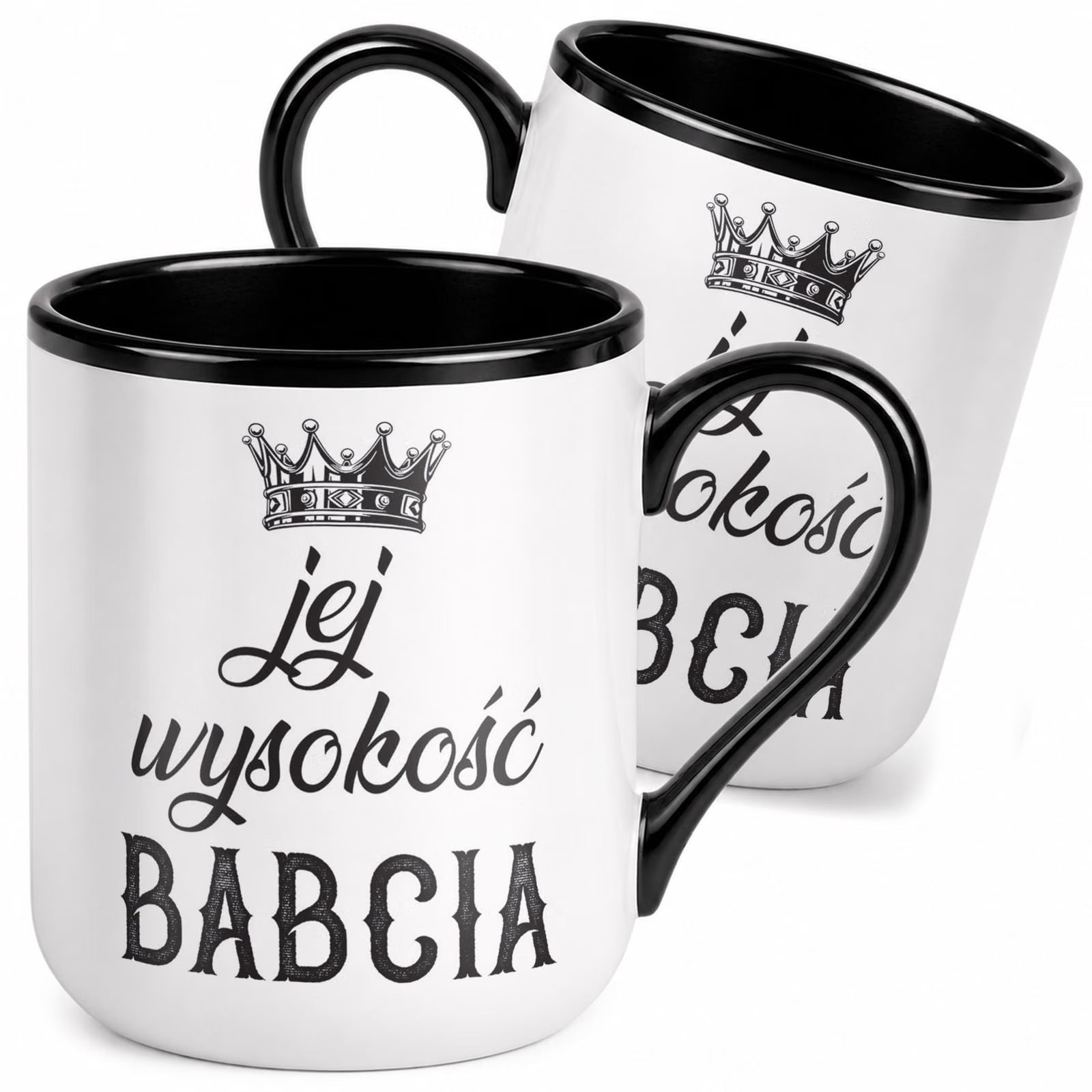 Kubek z nadrukiem Premium Czarny Dzień Babci Dla Babci Upominek Prezent