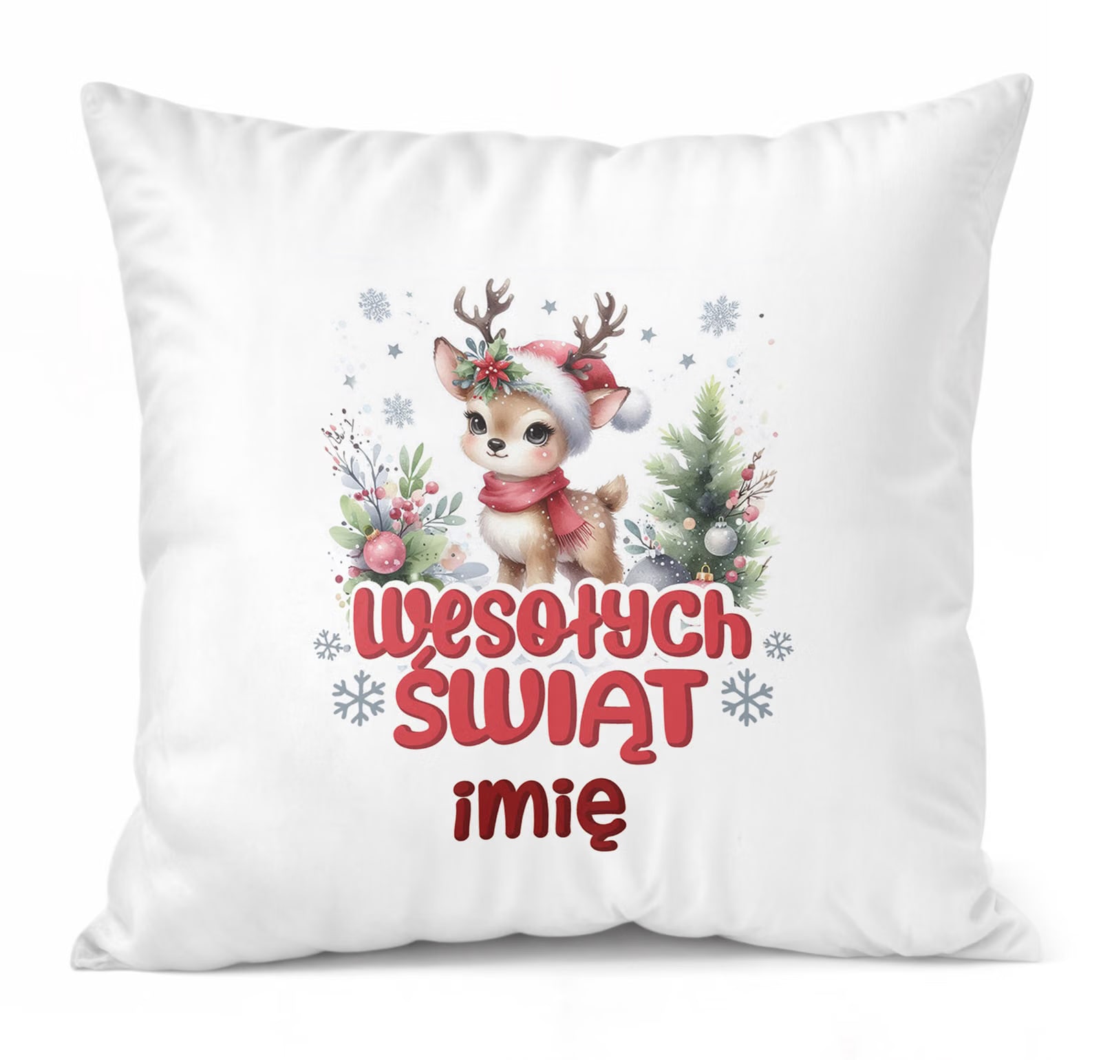 Poduszka Personalizowana 38x38cm z Nadrukiem Świąteczna Mikołajki Prezent