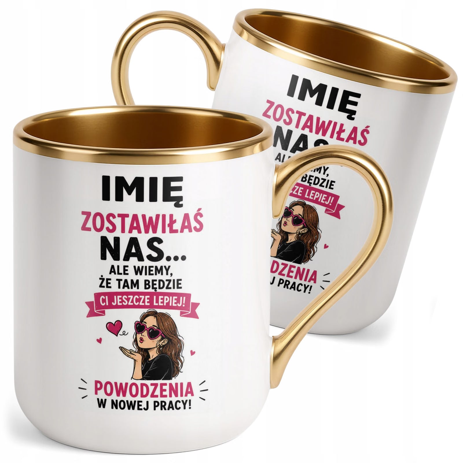 Kubek Personalizowany z nadrukiem Premium Złoty Odejście z Pracy