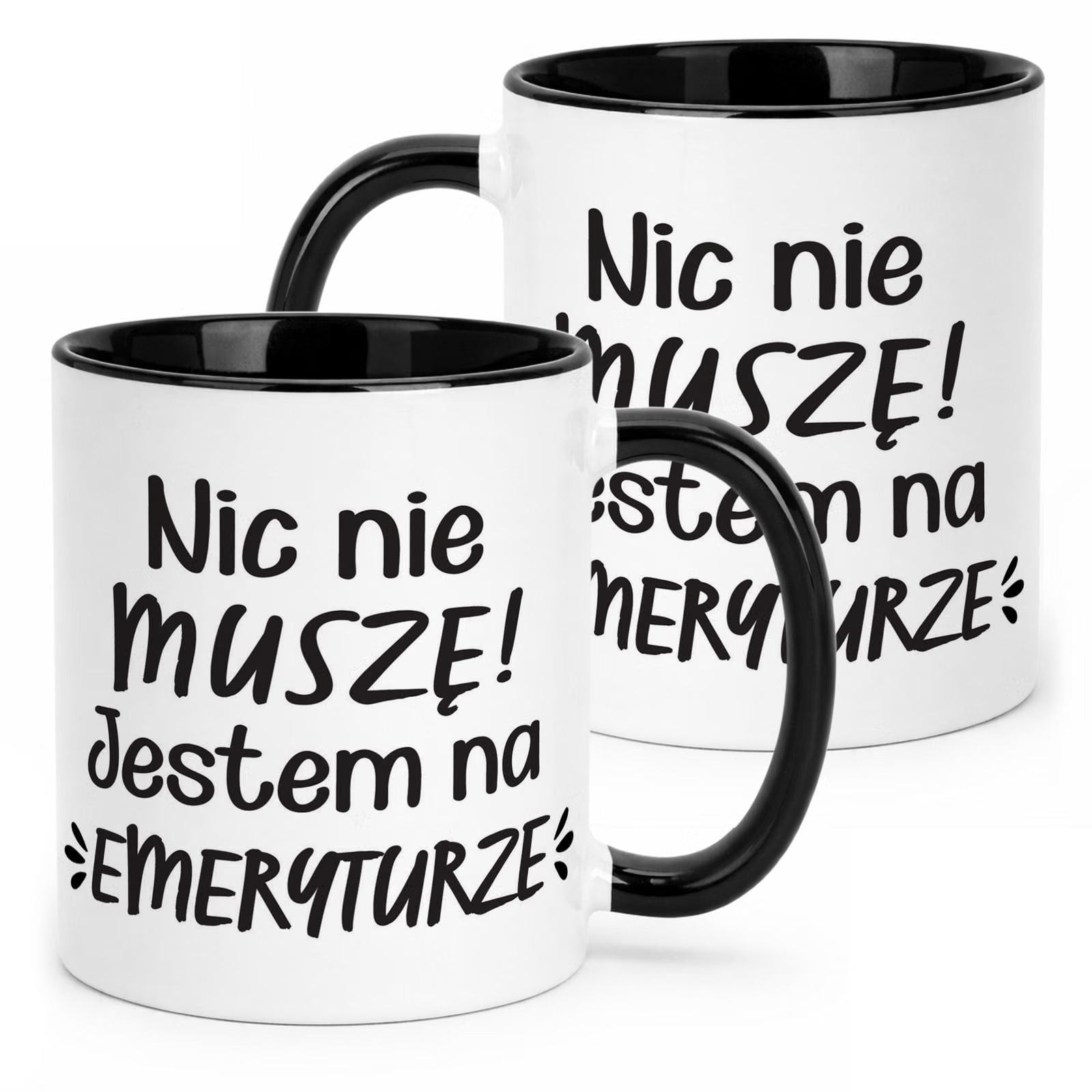 Kubek Czarny z okazji Emerytury Dla Emeryta Emerytki Prezent Upominek