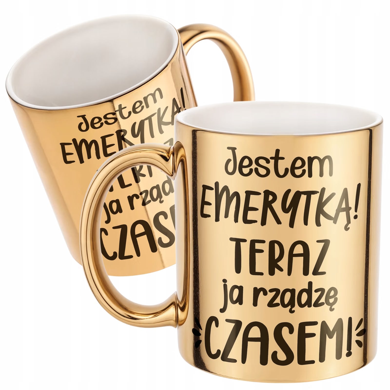 Złoty Kubek ceramiczny z okazji Emerytury Dla Emerytki Prezent Upominek
